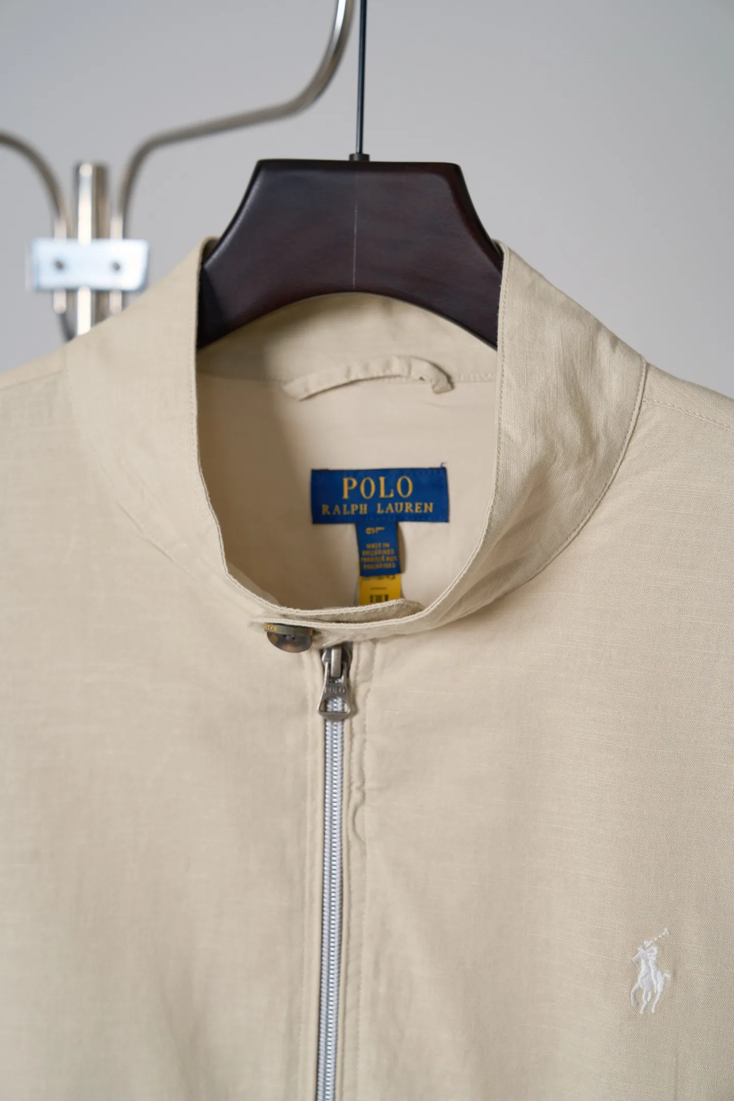 Polo Pony Embroidered Linen Harrington Jacket D37020417 — view 4