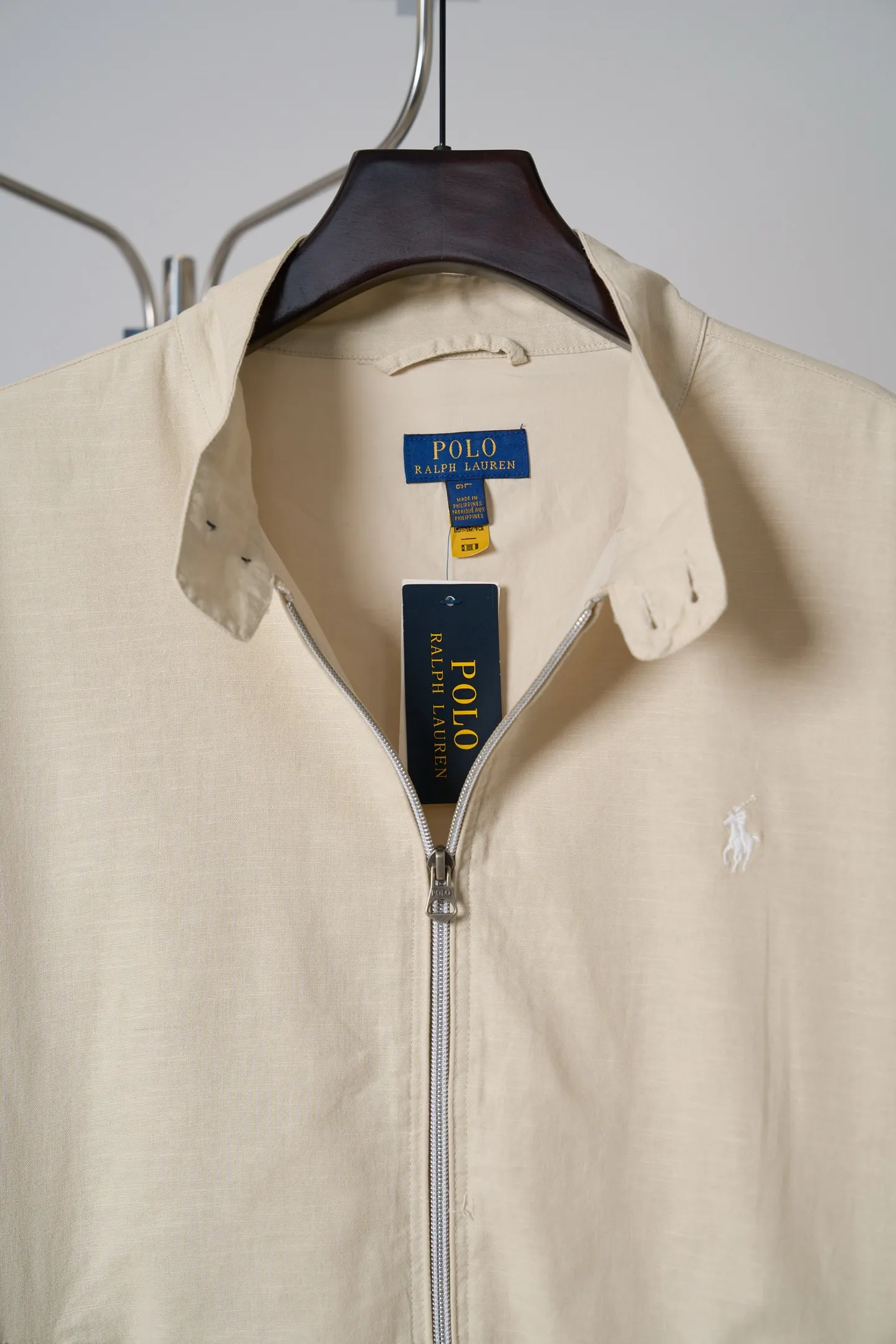Polo Pony Embroidered Linen Harrington Jacket D37020417 — view 5