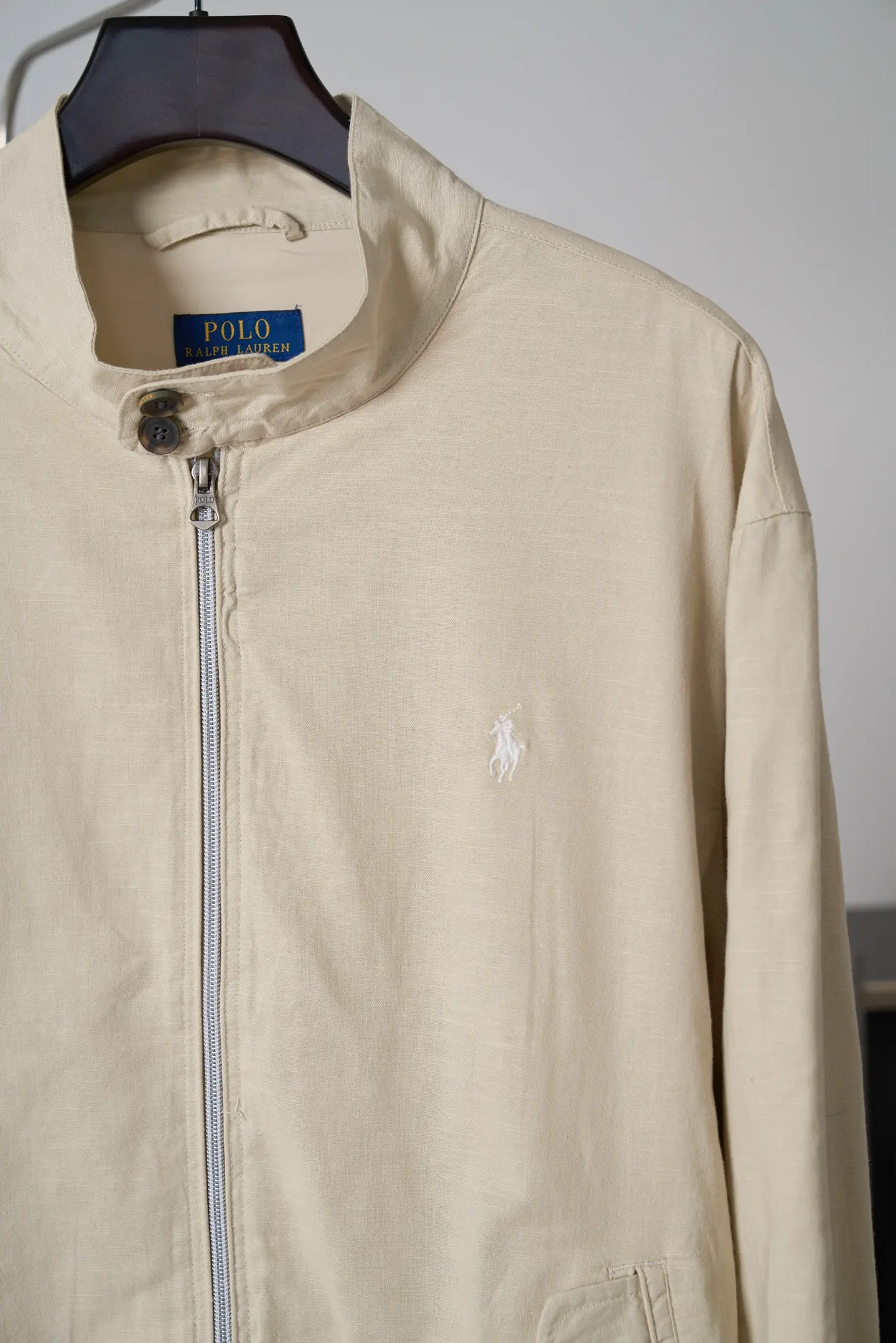 Polo Pony Embroidered Linen Harrington Jacket D37020417 — view 8