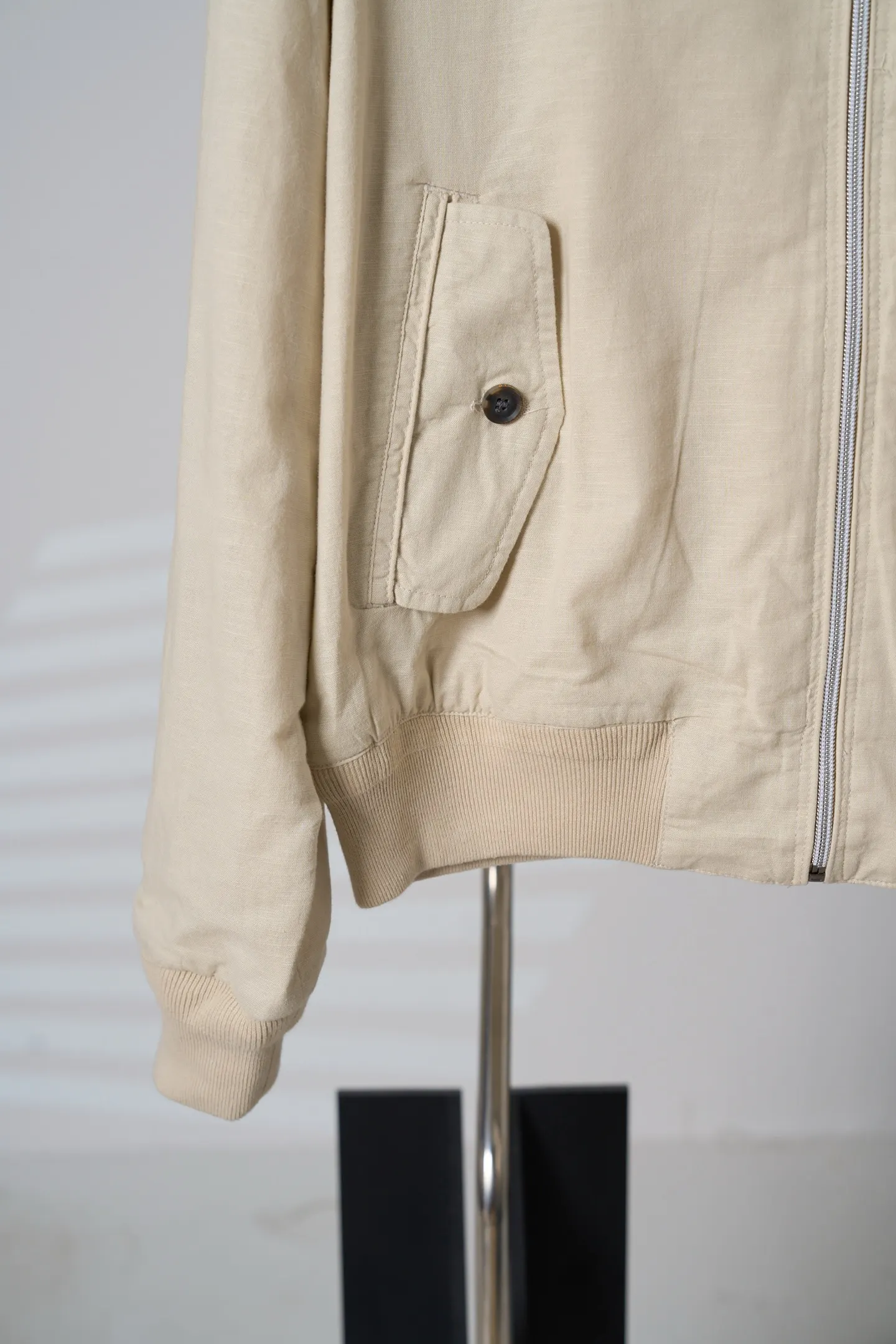 Polo Pony Embroidered Linen Harrington Jacket D37020417 — view 10