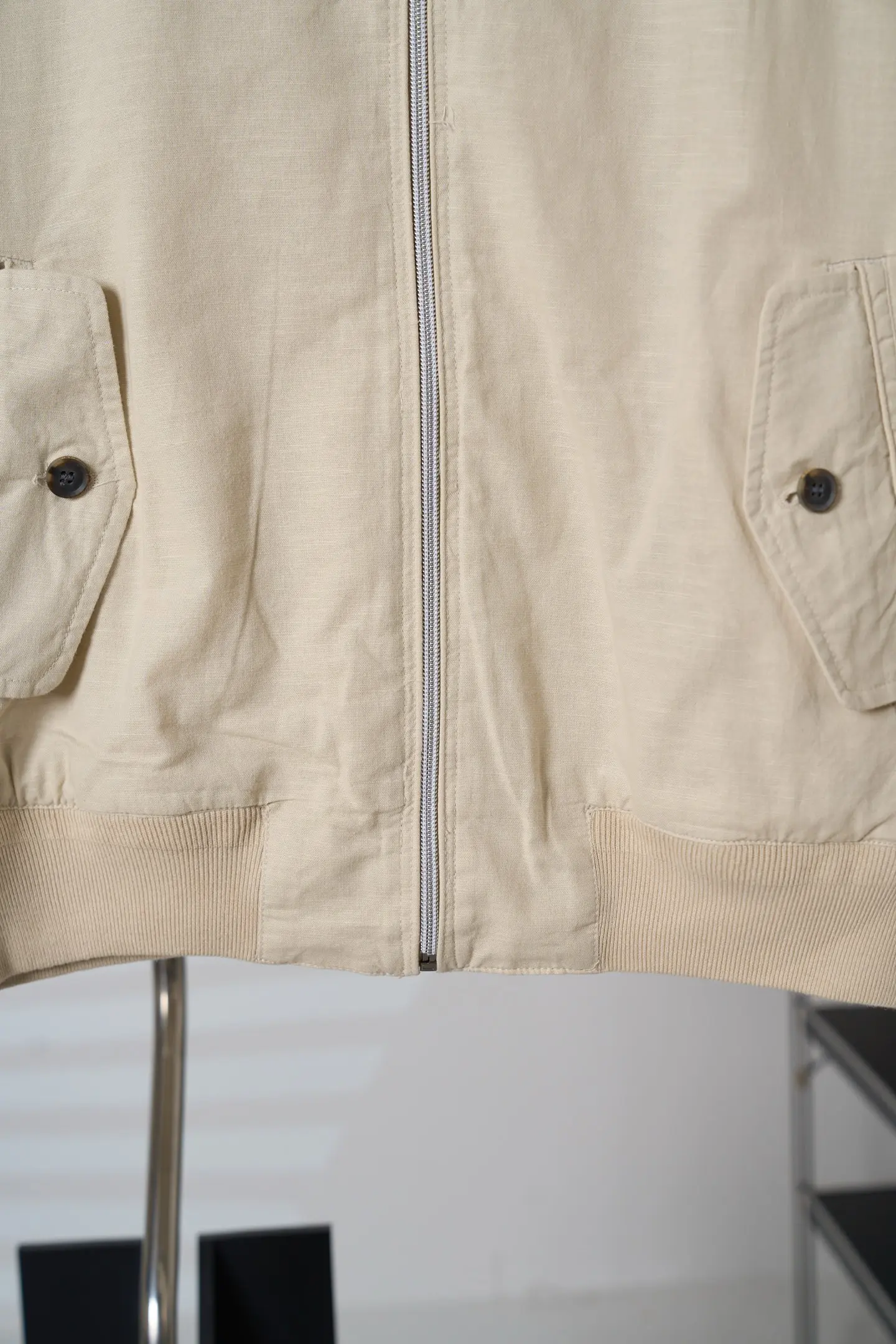 Polo Pony Embroidered Linen Harrington Jacket D37020417 — view 12