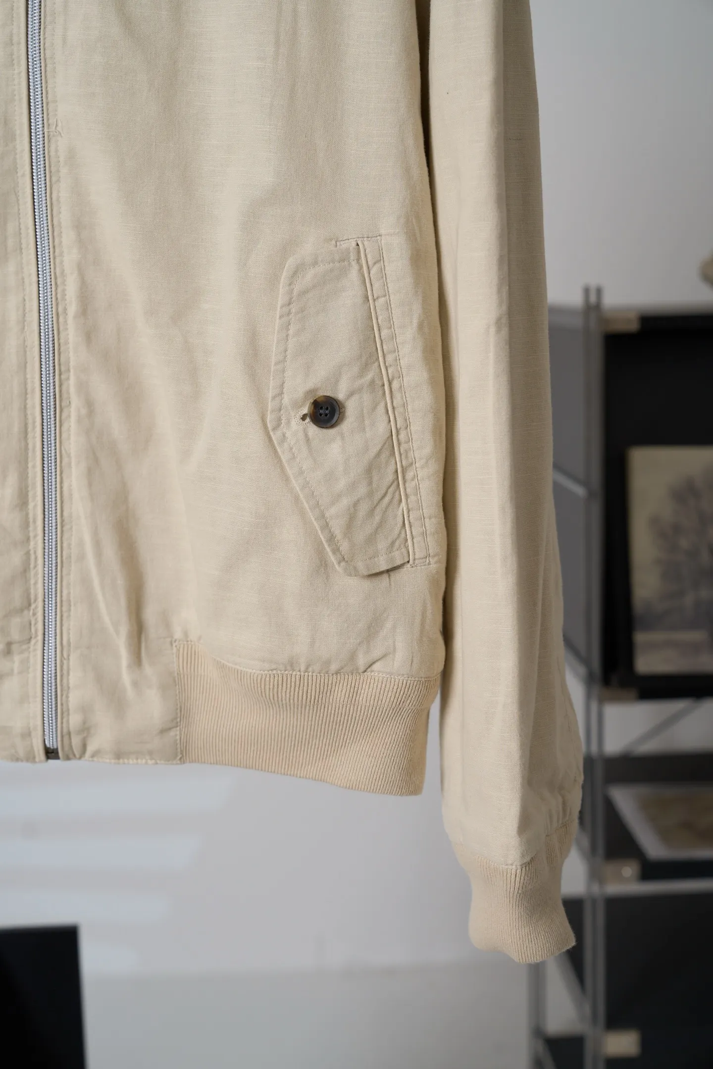 Polo Pony Embroidered Linen Harrington Jacket D37020417 — view 13