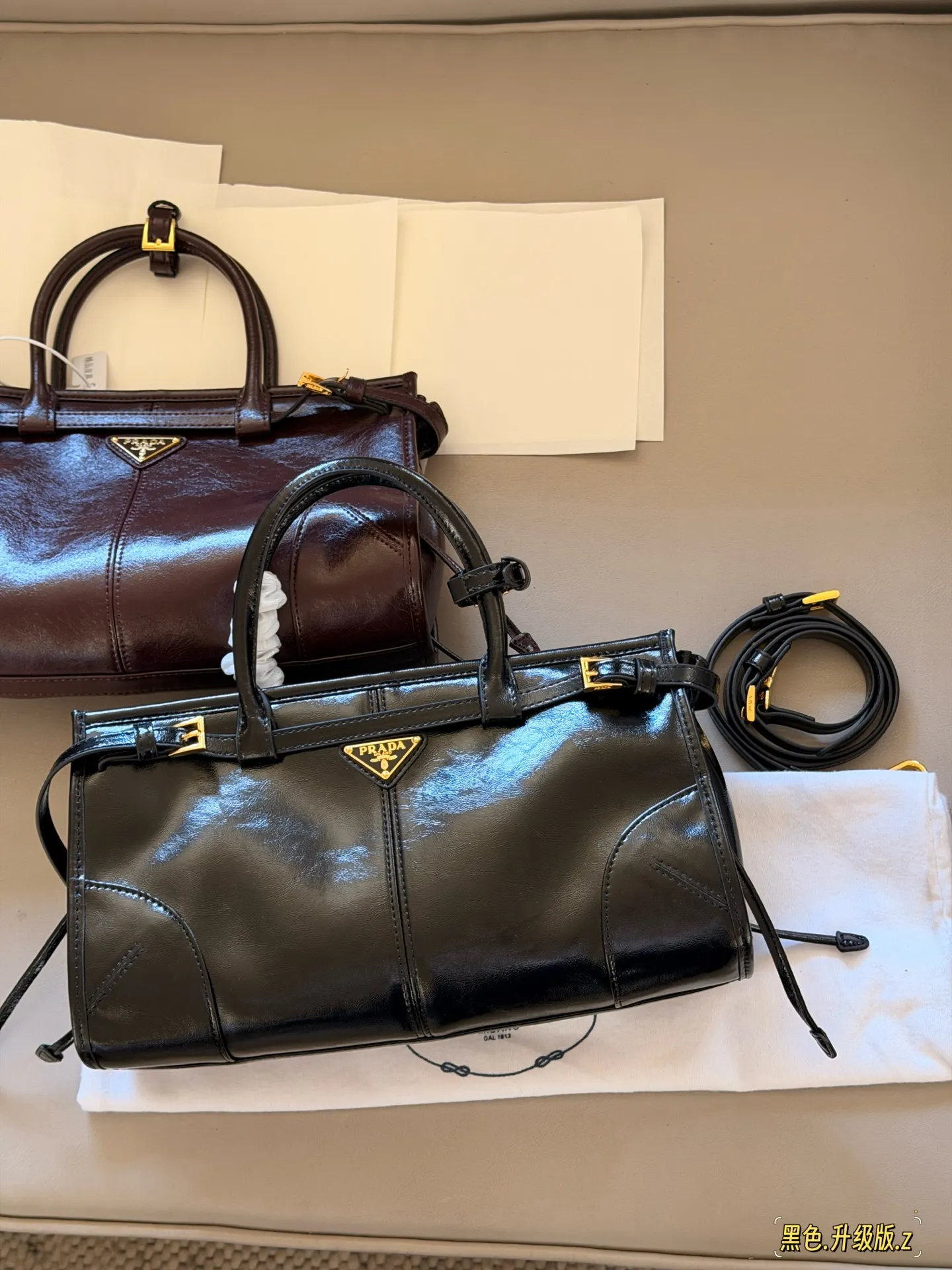 Prada Soft Lux Leather Top-Handle Bag D37017873 — view 11