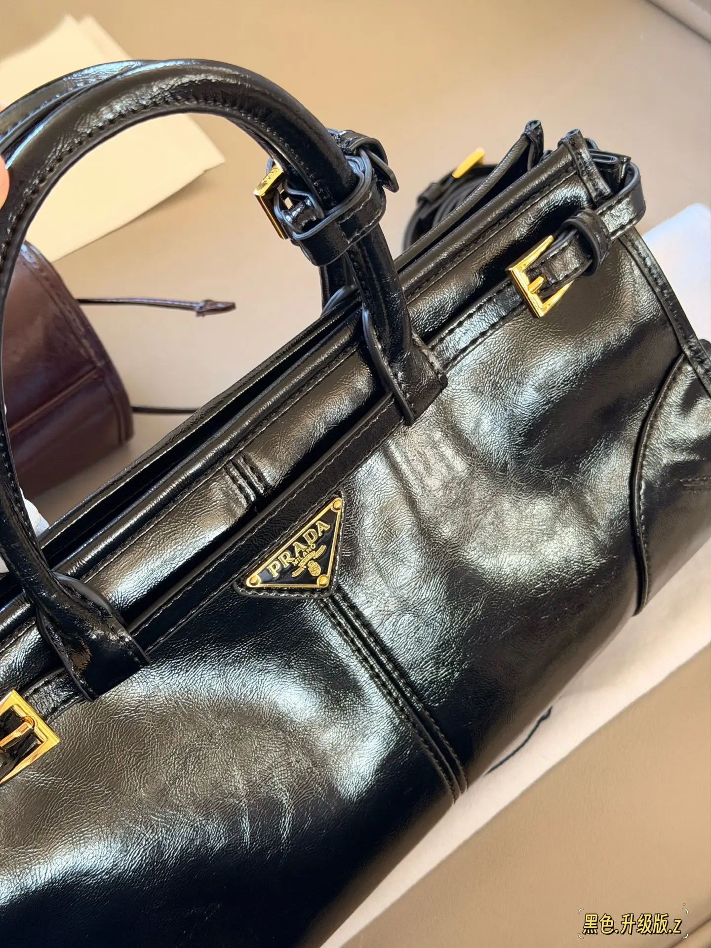 Prada Soft Lux Leather Top-Handle Bag D37017873 — view 12