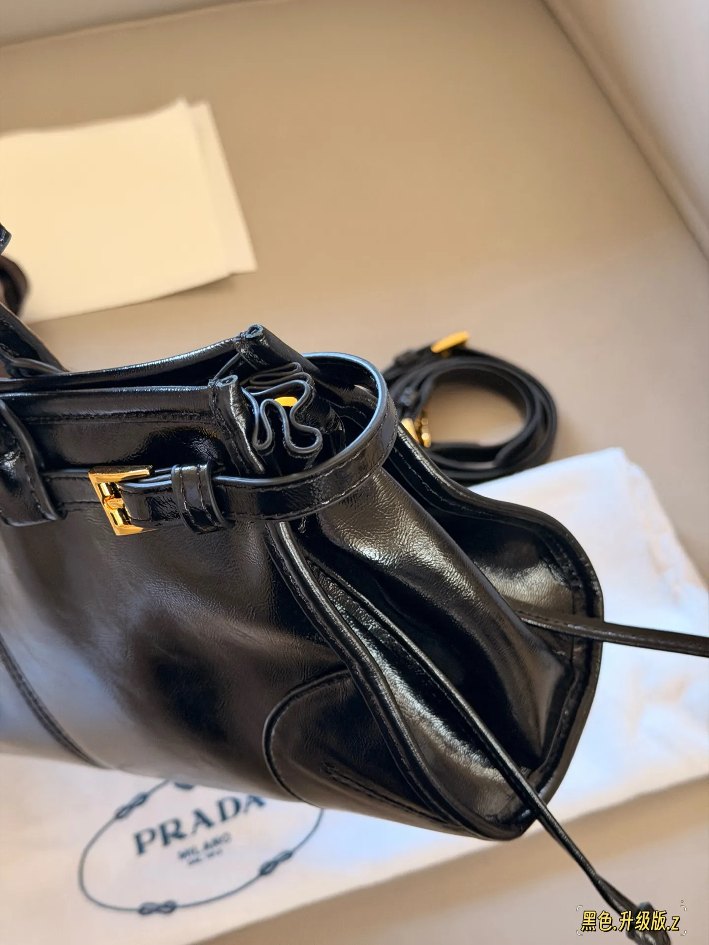 Prada Soft Lux Leather Top-Handle Bag D37017873 — view 13