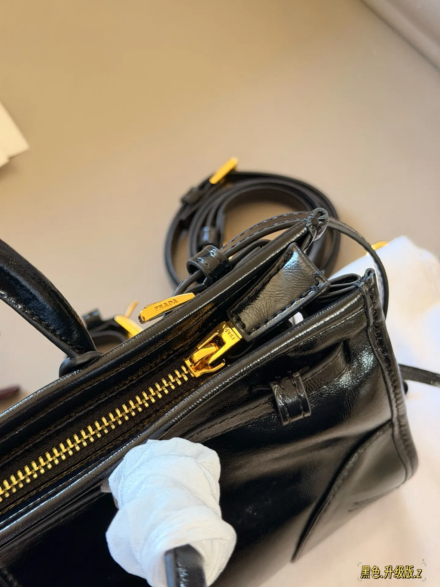 Prada Soft Lux Leather Top-Handle Bag D37017873 — view 15
