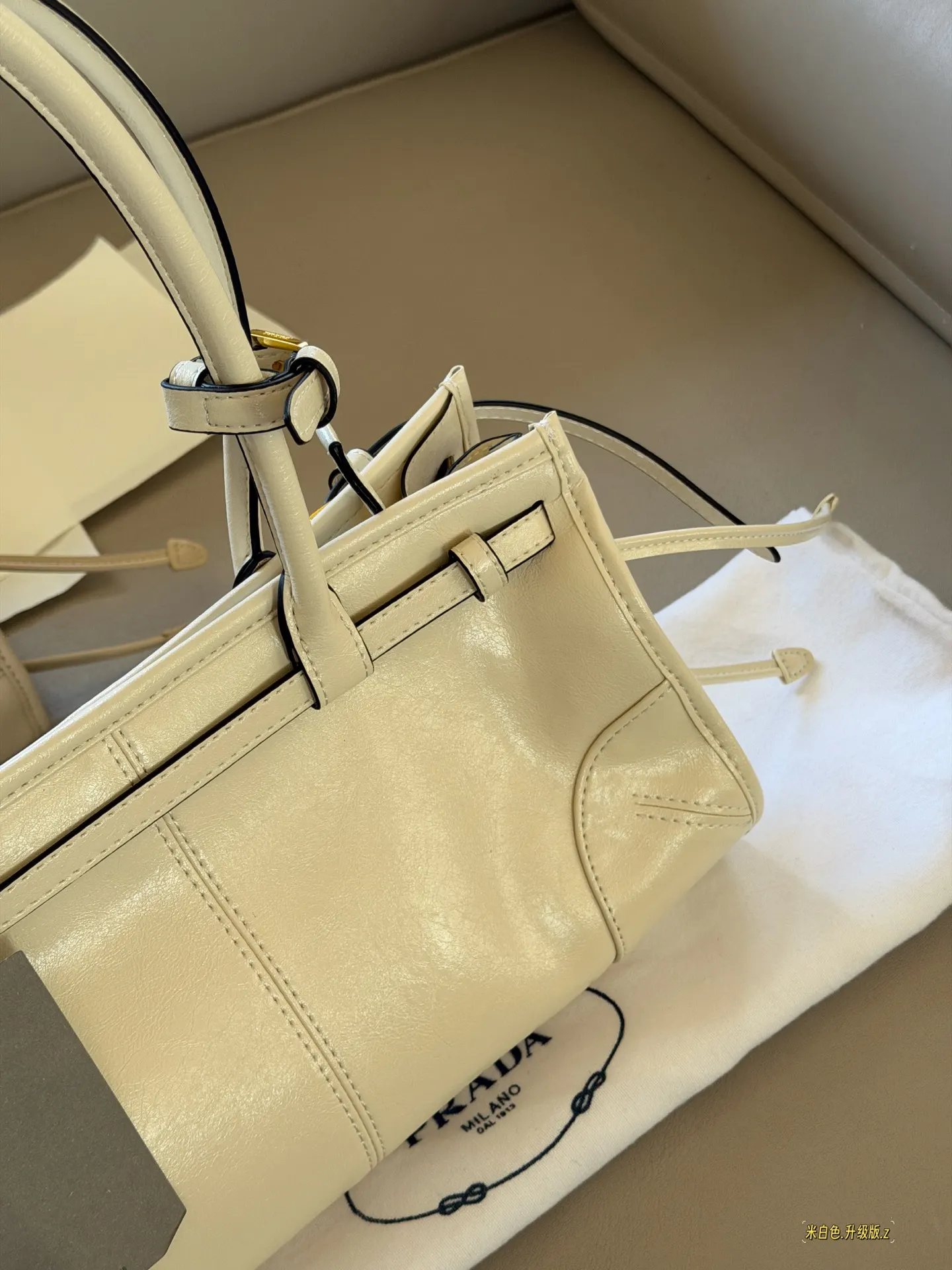 Prada Soft Lux Leather Top-Handle Bag D37017873 — view 4