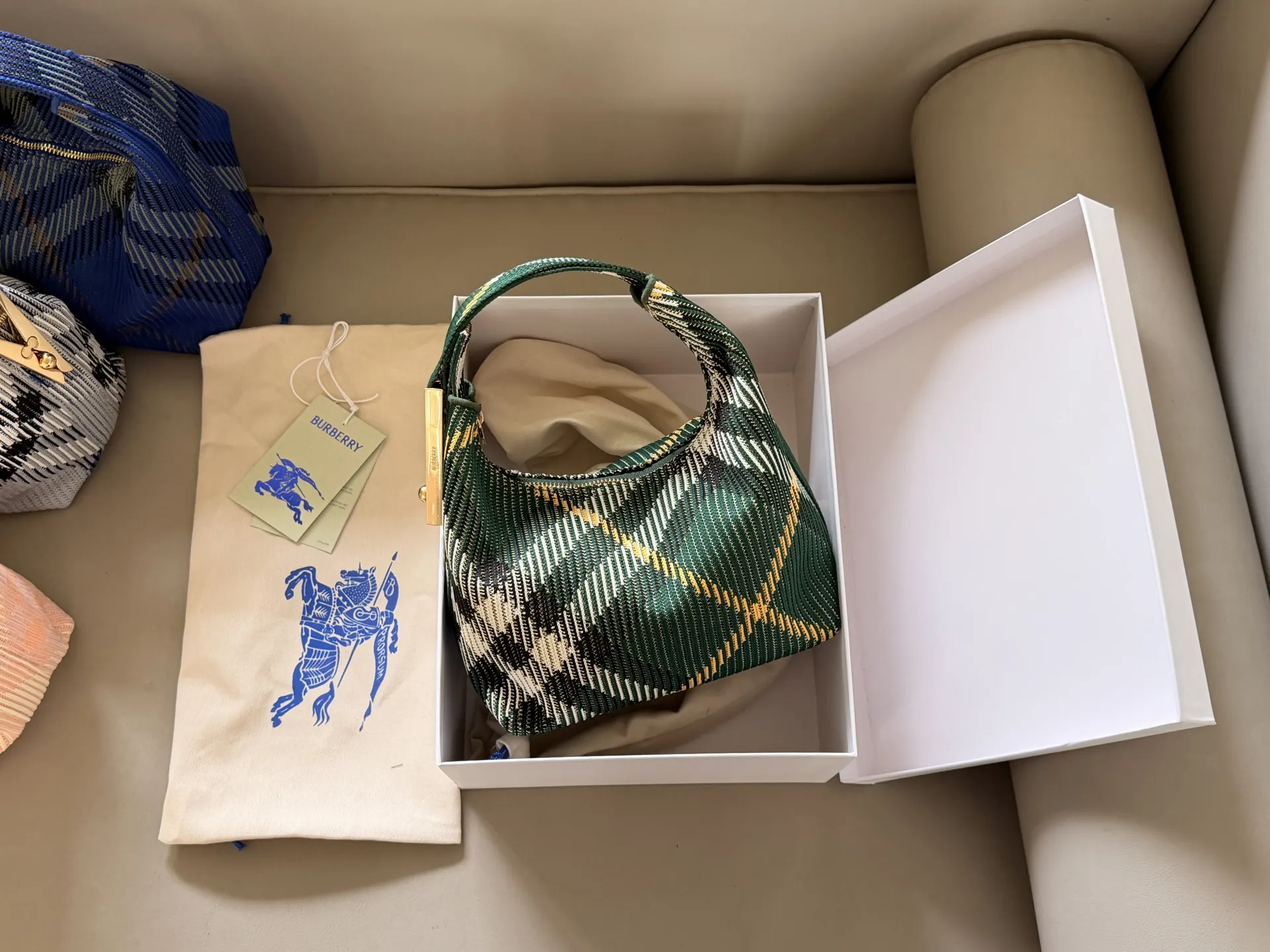 Micro Peg Bag in Plaid Weave D37017805