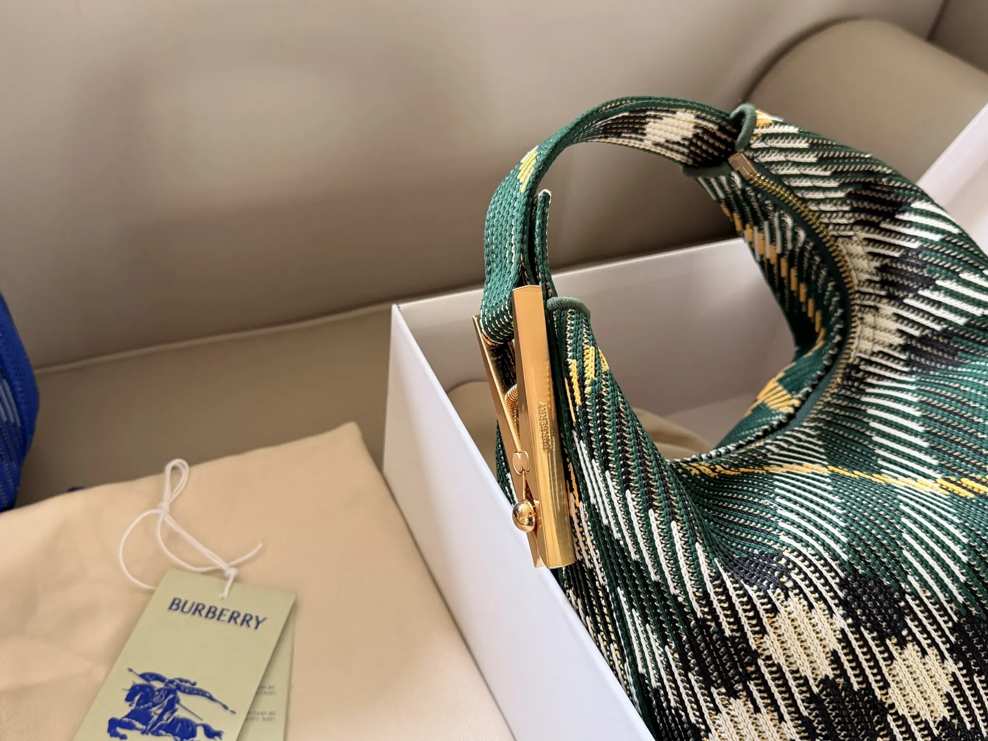 Micro Peg Bag in Plaid Weave D37017805 — view 3