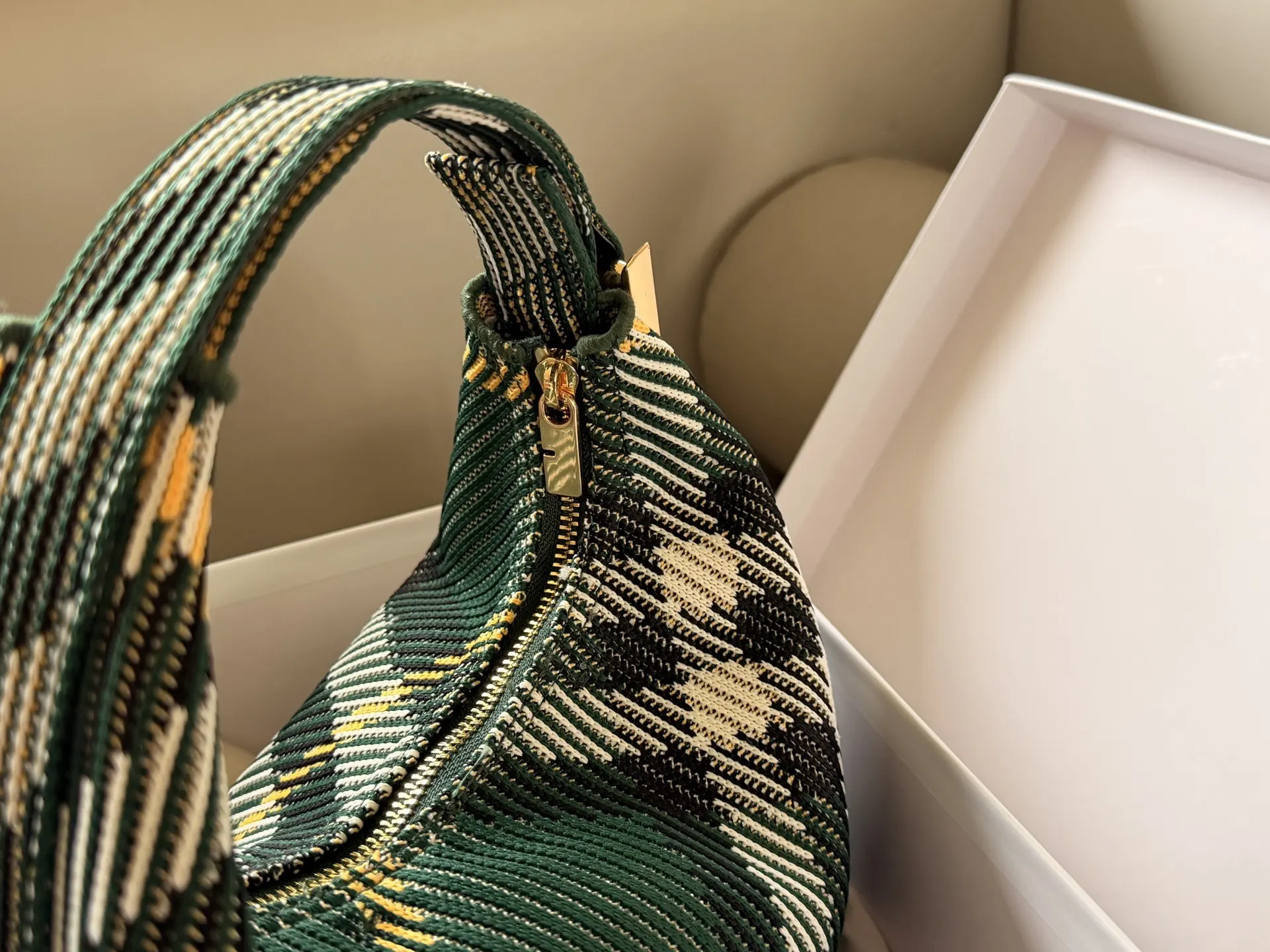 Micro Peg Bag in Plaid Weave D37017805 — view 6