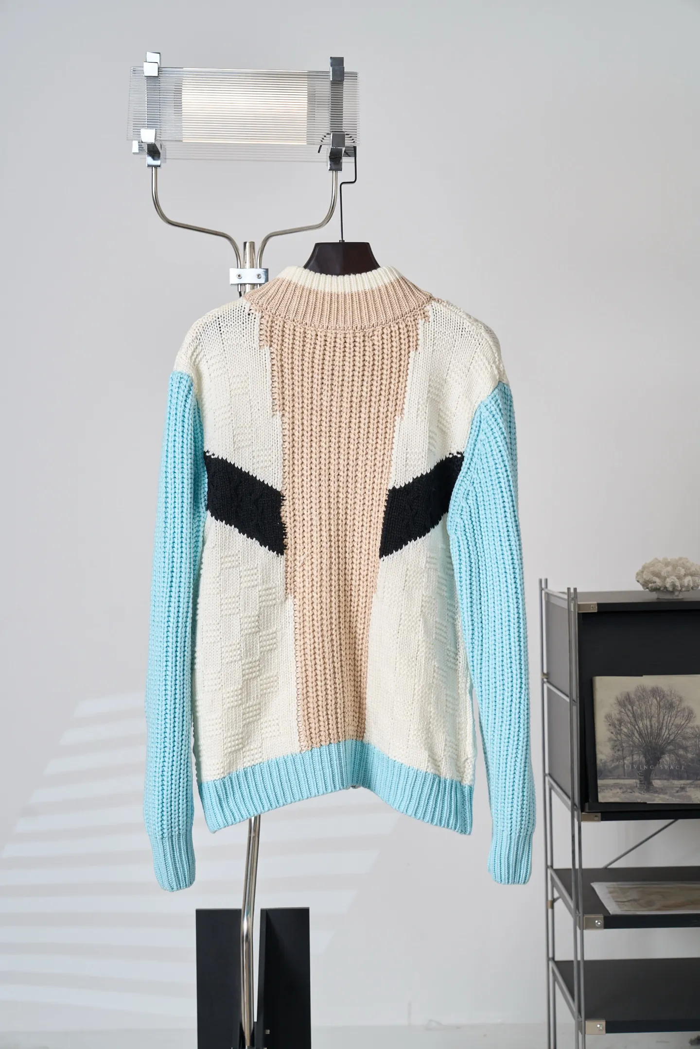 Color-Block Logo Embroidery Zip-Up Knit Jacket D37520414 — view 2