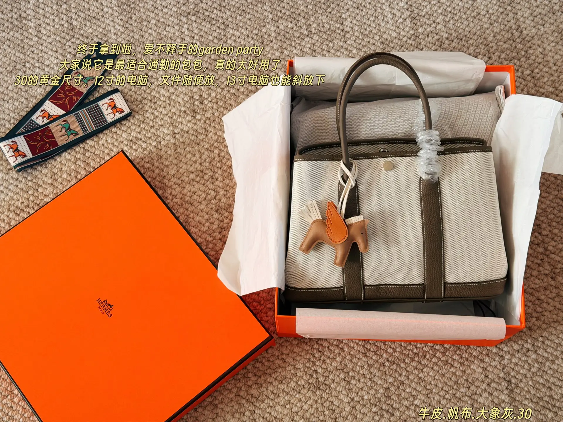 Garden Party Canvas & Leather Tote Bag D38017885 — view 10