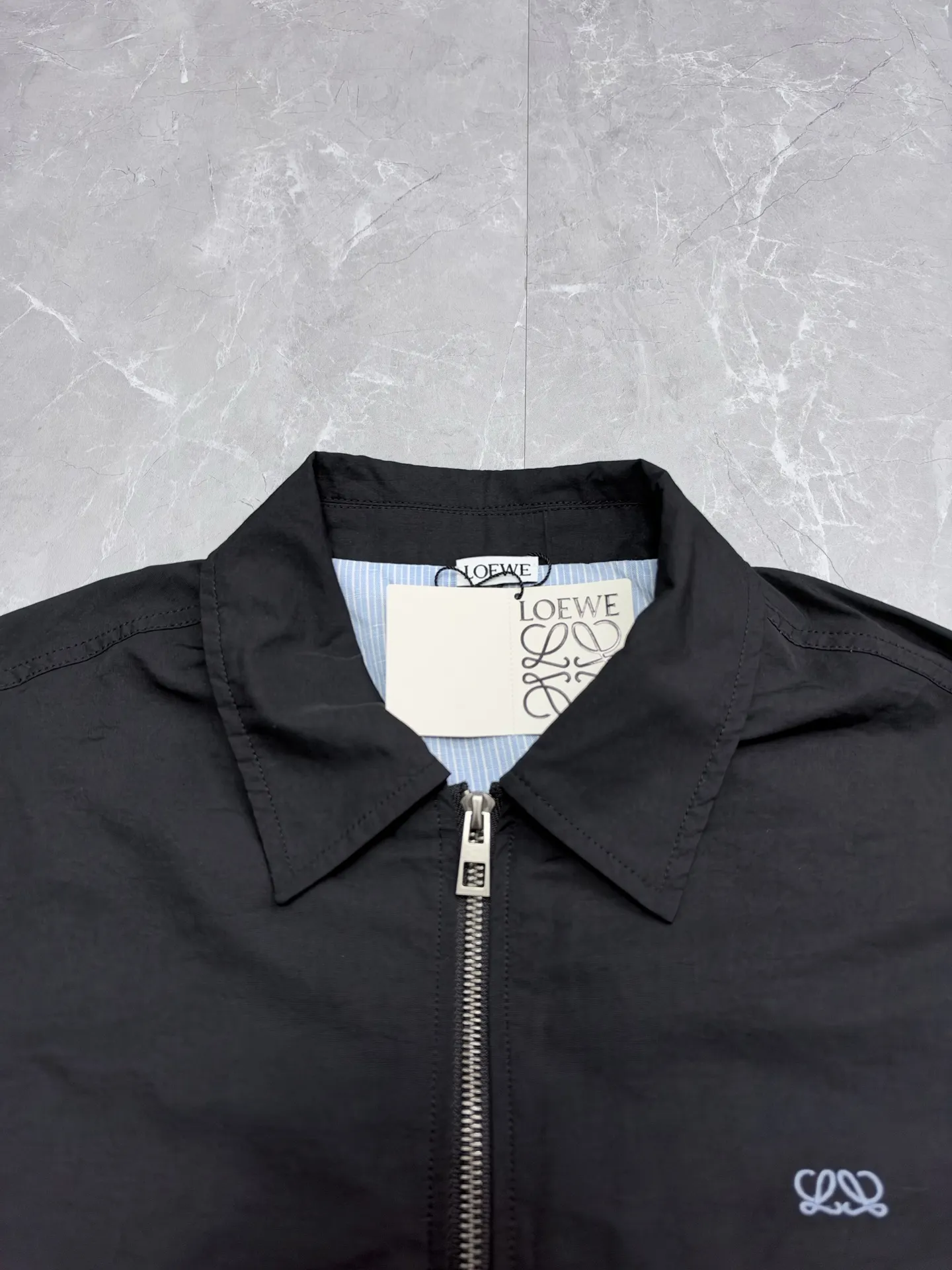 Logo Embroidered Zip-Up Harrington Jacket D38020504 — view 3