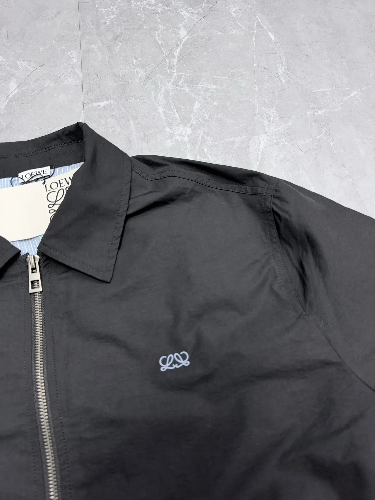 Logo Embroidered Zip-Up Harrington Jacket D38020504 — view 4