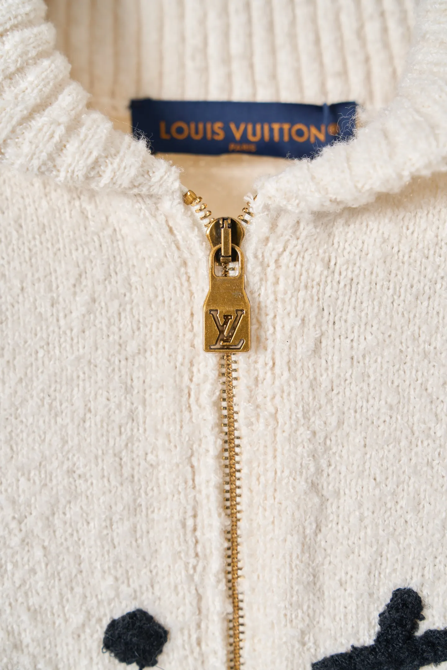Logo Embroidered Zip-Up Wool Cardigan D38520413 — view 6