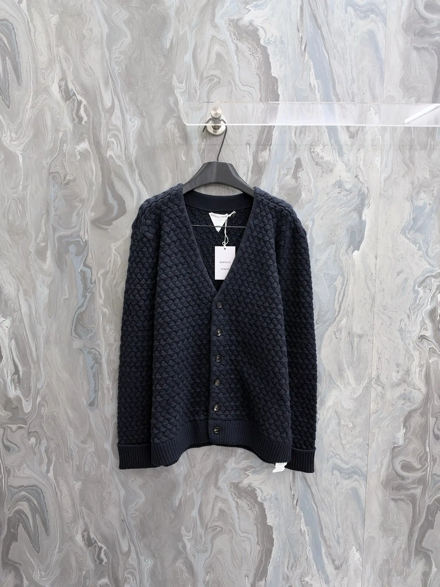 Intrecciato Textured Wool Cardigan D39020500