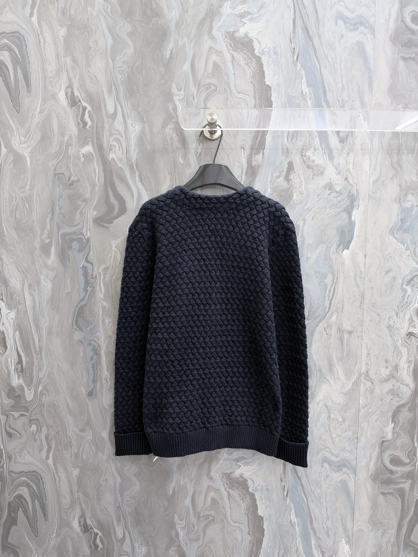 Intrecciato Textured Wool Cardigan D39020500 — view 2