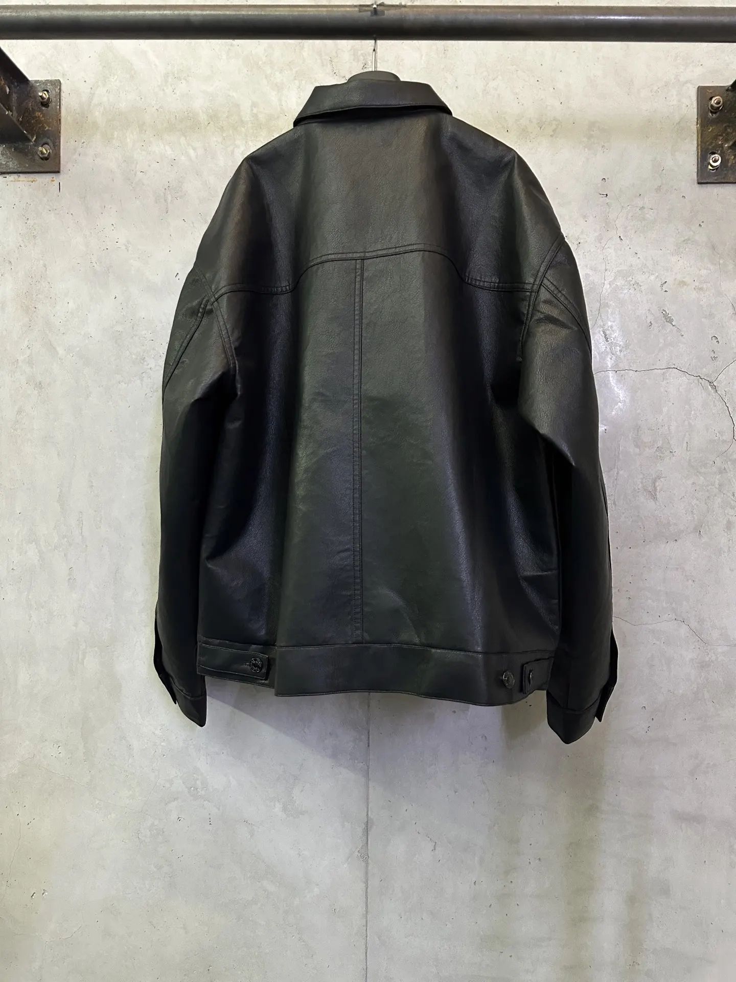 Logo-Embroidered Faux Leather Oversized Jacket D40015712 — view 2