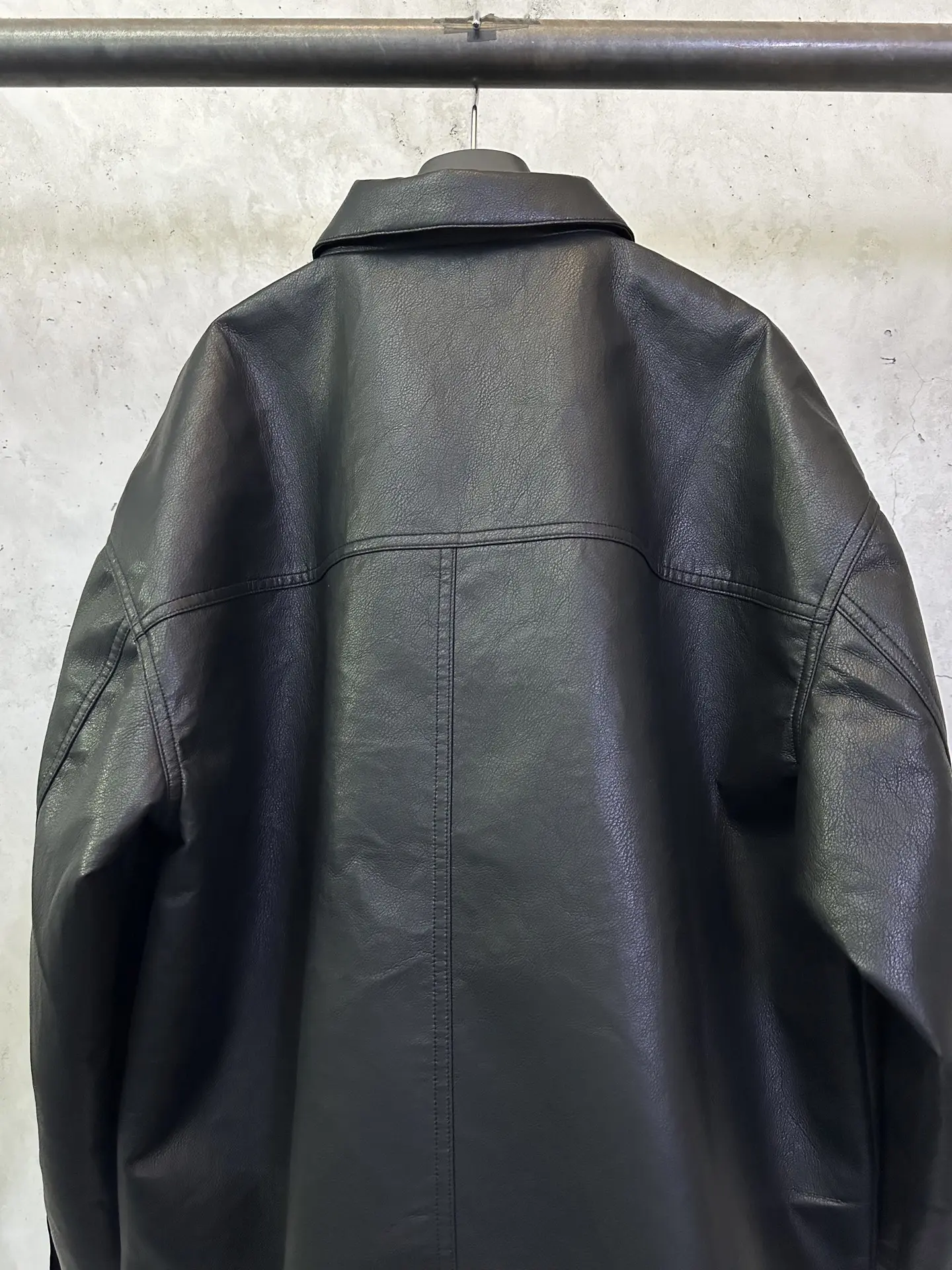 Logo-Embroidered Faux Leather Oversized Jacket D40015712 — view 5