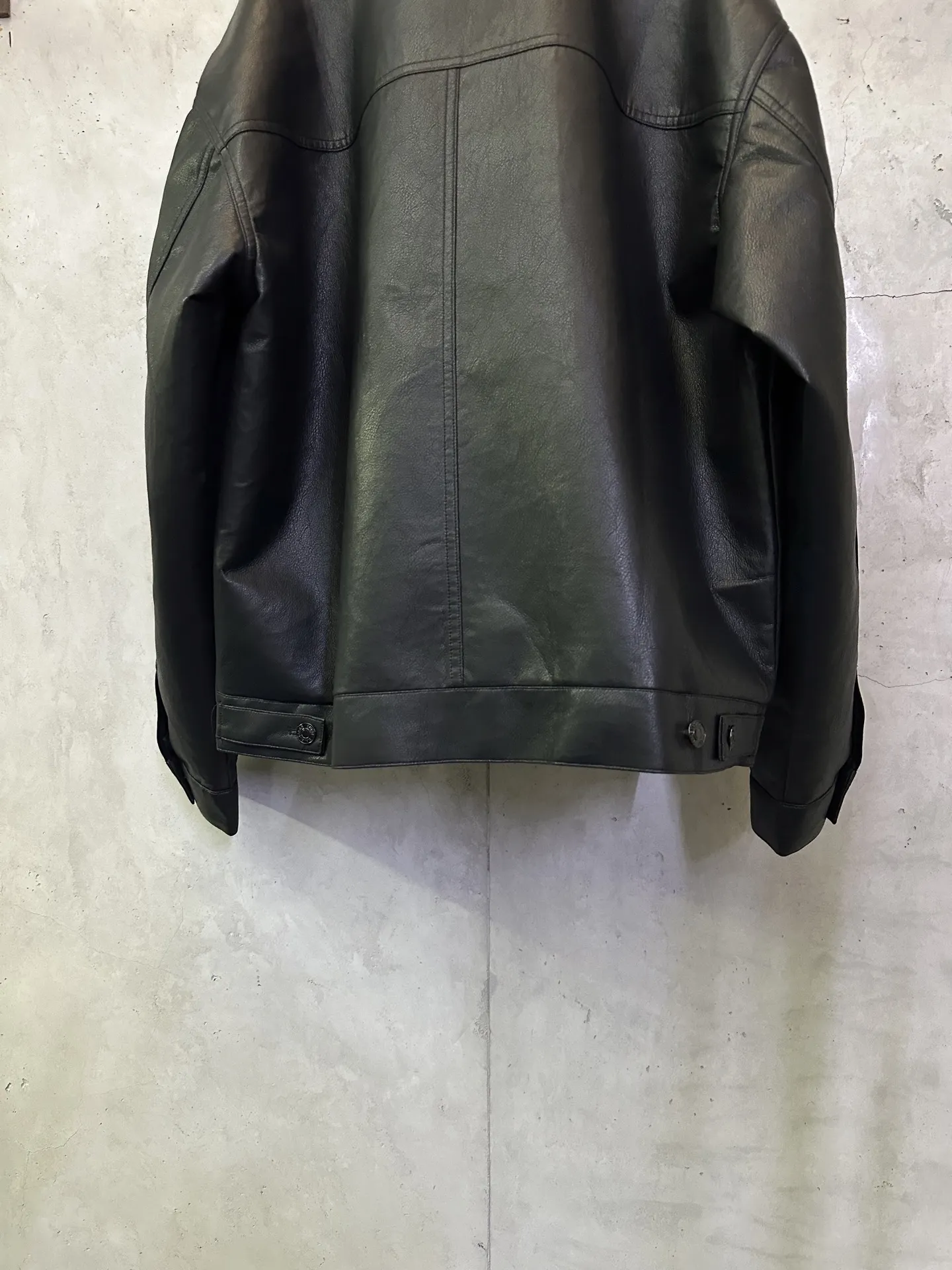 Logo-Embroidered Faux Leather Oversized Jacket D40015712 — view 6