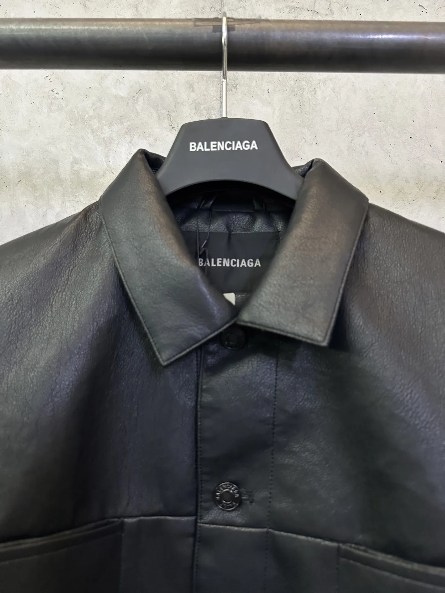 Logo-Embroidered Faux Leather Oversized Jacket D40015712 — view 7