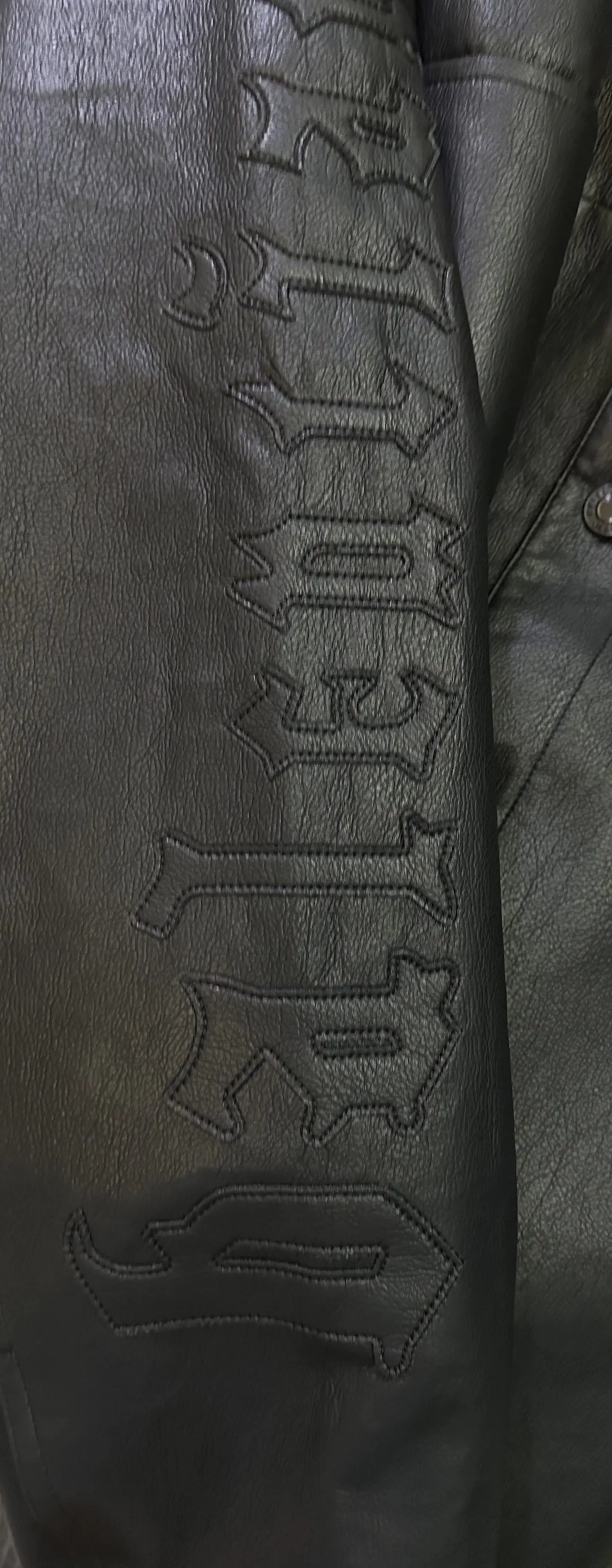 Logo-Embroidered Faux Leather Oversized Jacket D40015712 — view 8