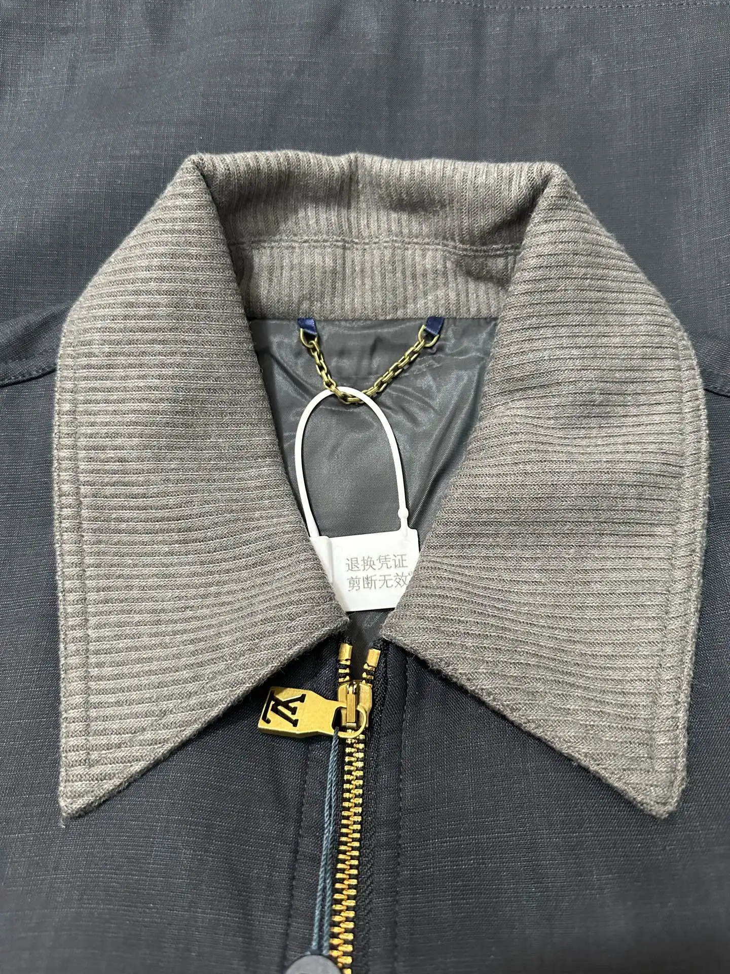 Linen-Blend Workwear Jacket with Leather Logo Patch D42023542 — view 6