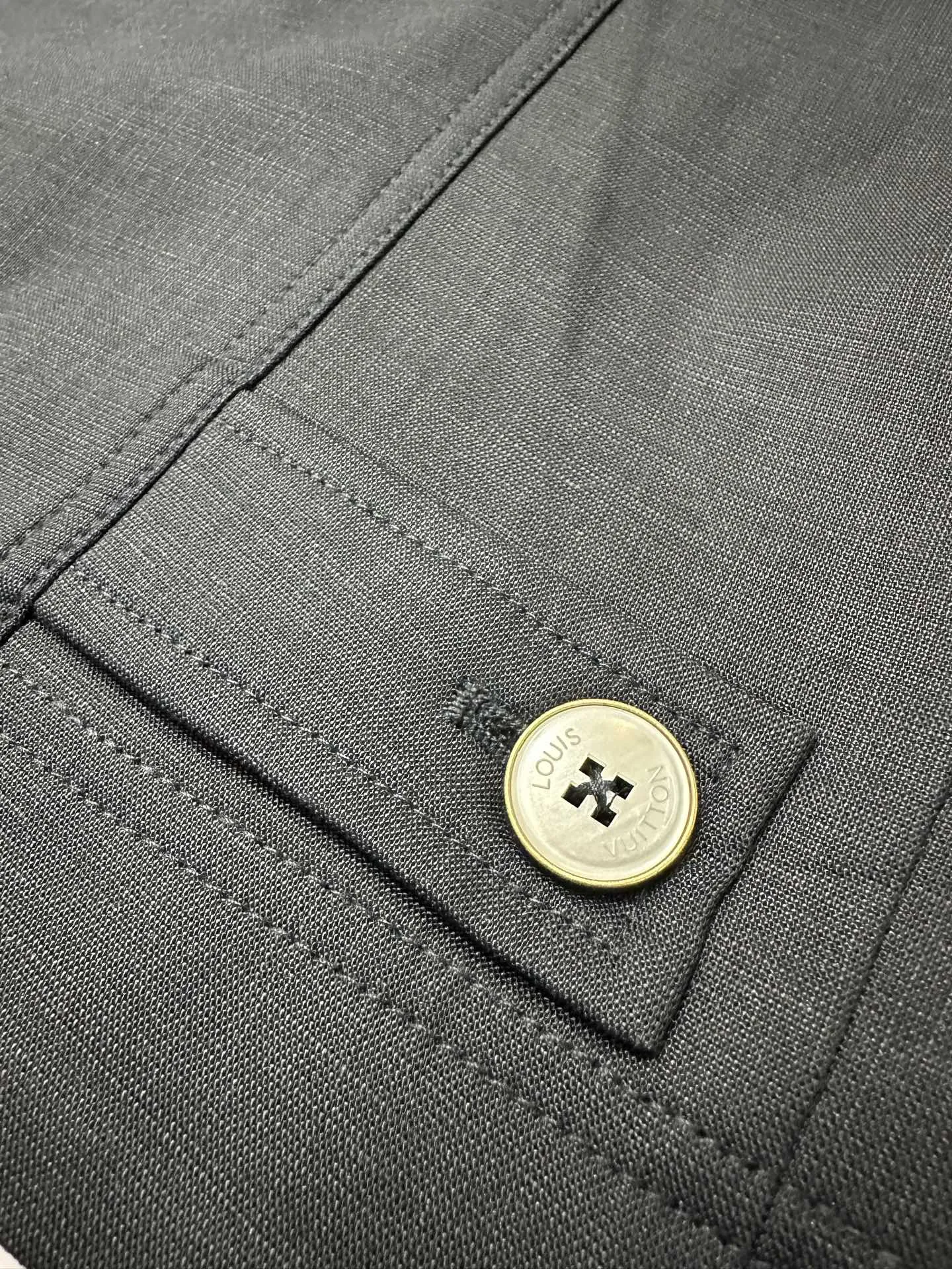 Linen-Blend Workwear Jacket with Leather Logo Patch D42023542 — view 10