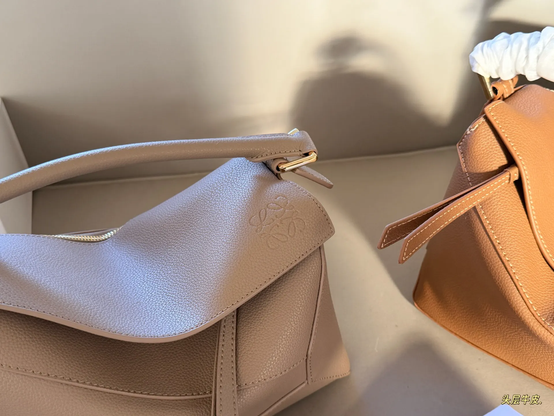 Puzzle Grained Leather Shoulder Bag D43018485 — view 3