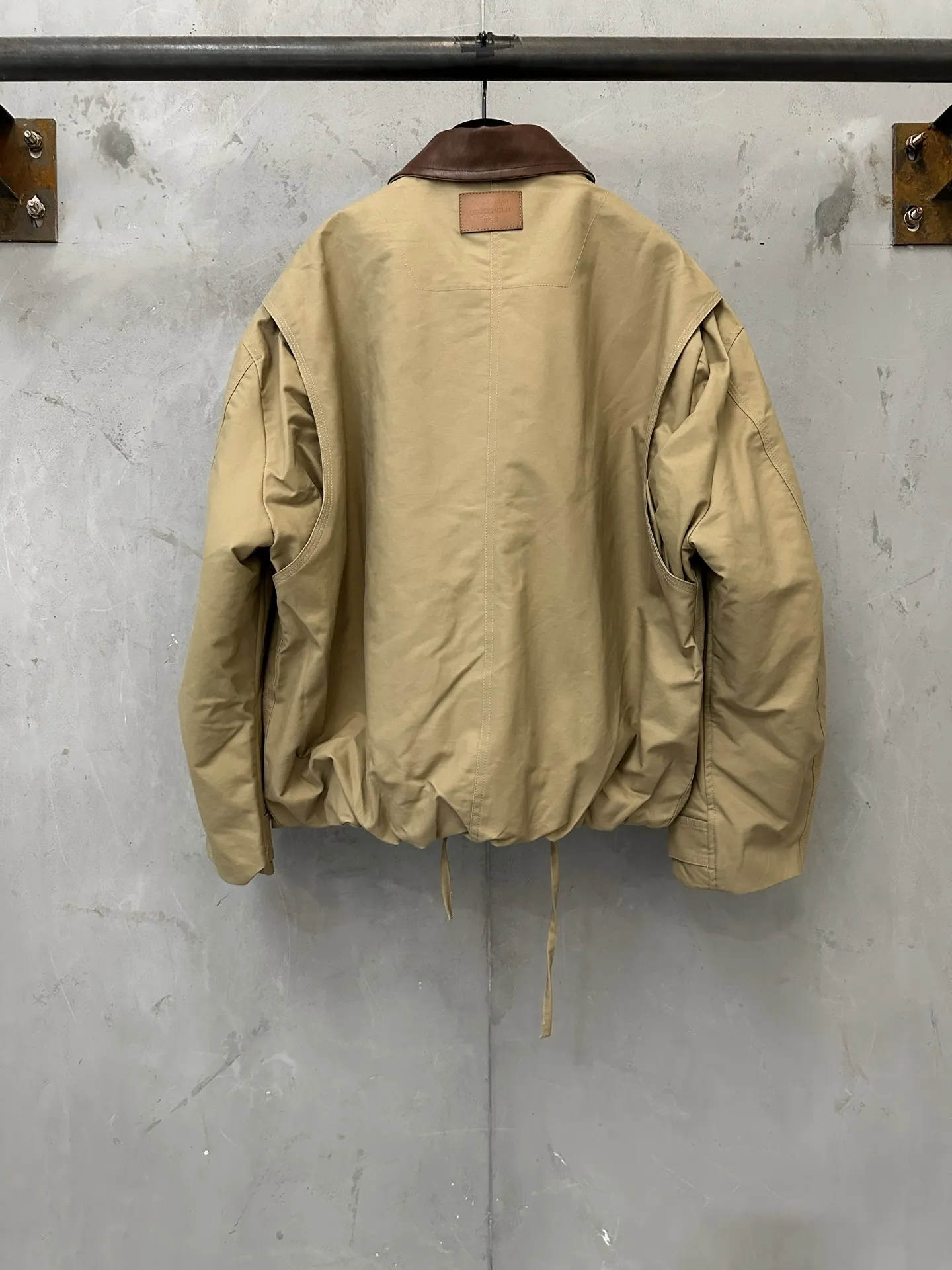 Leather-Trimmed Cotton Twill Bomber Jacket D44024440 — view 2