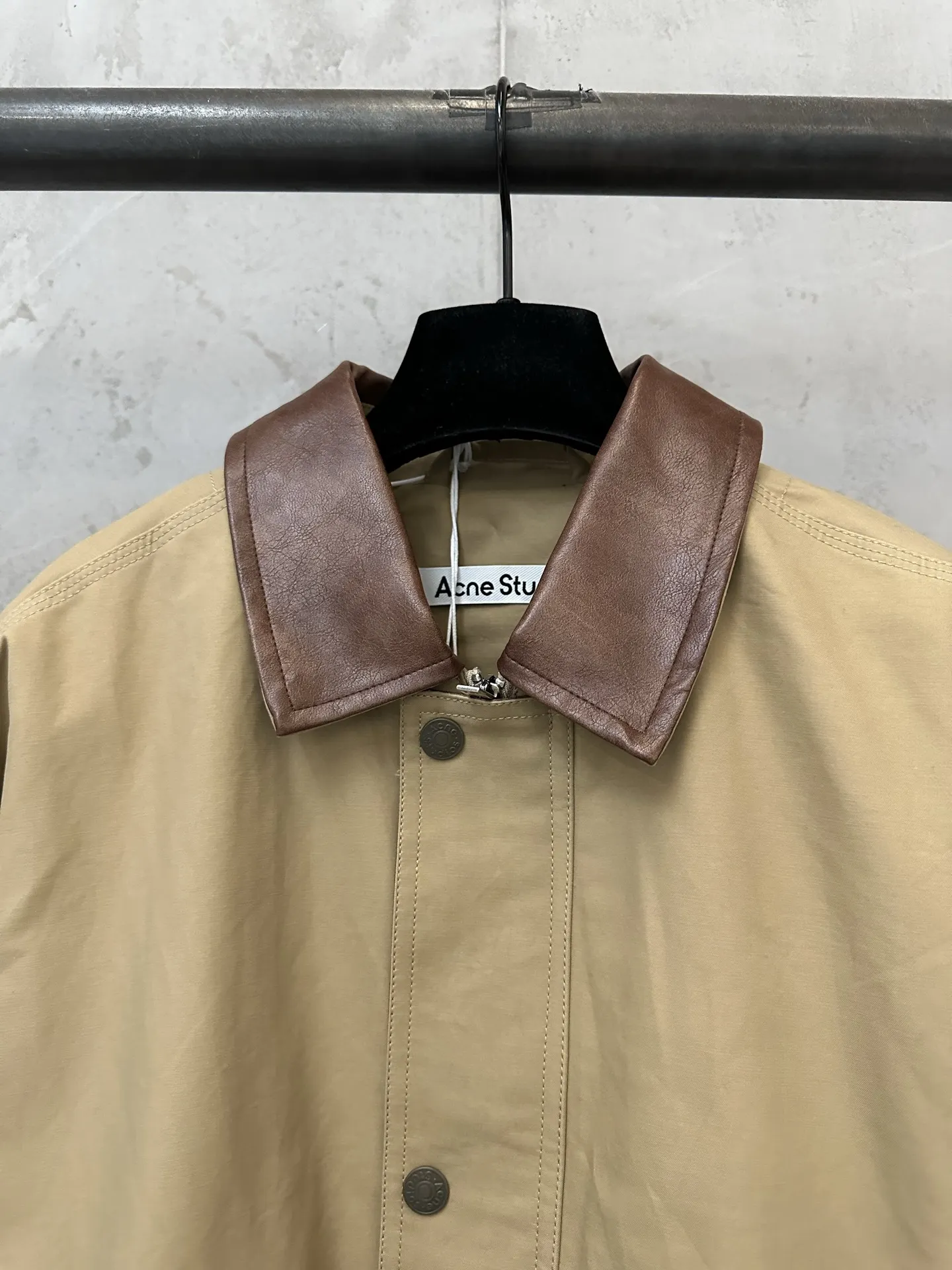 Leather-Trimmed Cotton Twill Bomber Jacket D44024440 — view 5