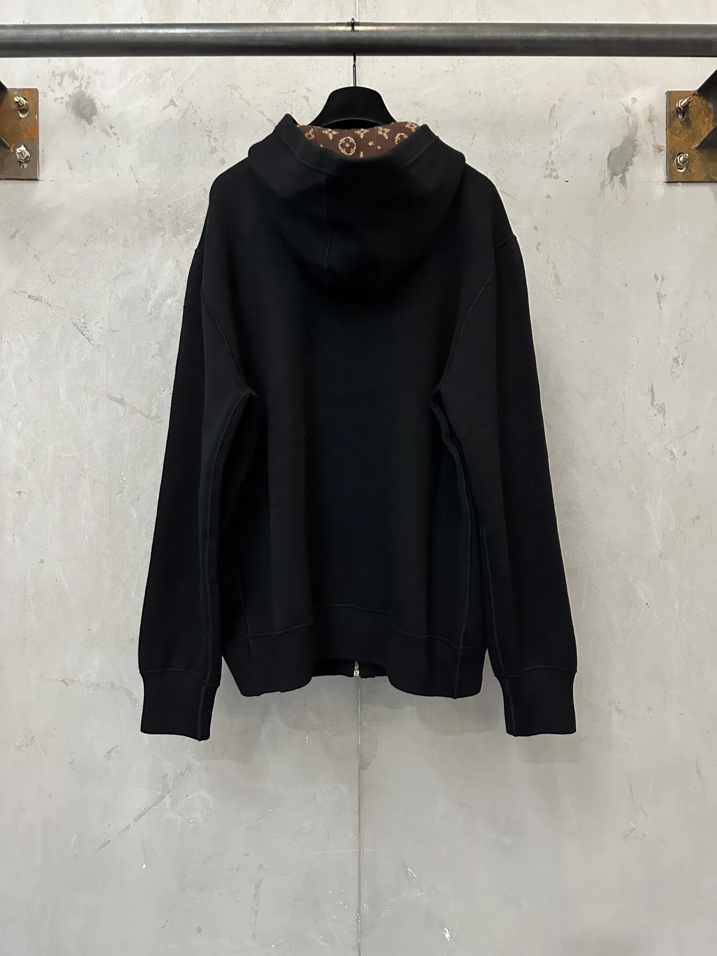 Reversible Monogram Jacquard Knit Zip-Up Hoodie D48020245 — view 4