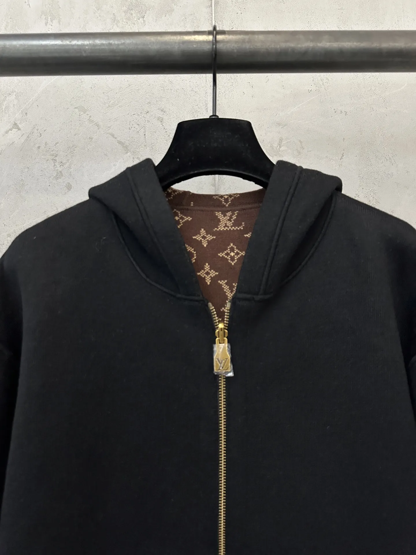 Reversible Monogram Jacquard Knit Zip-Up Hoodie D48020245 — view 6