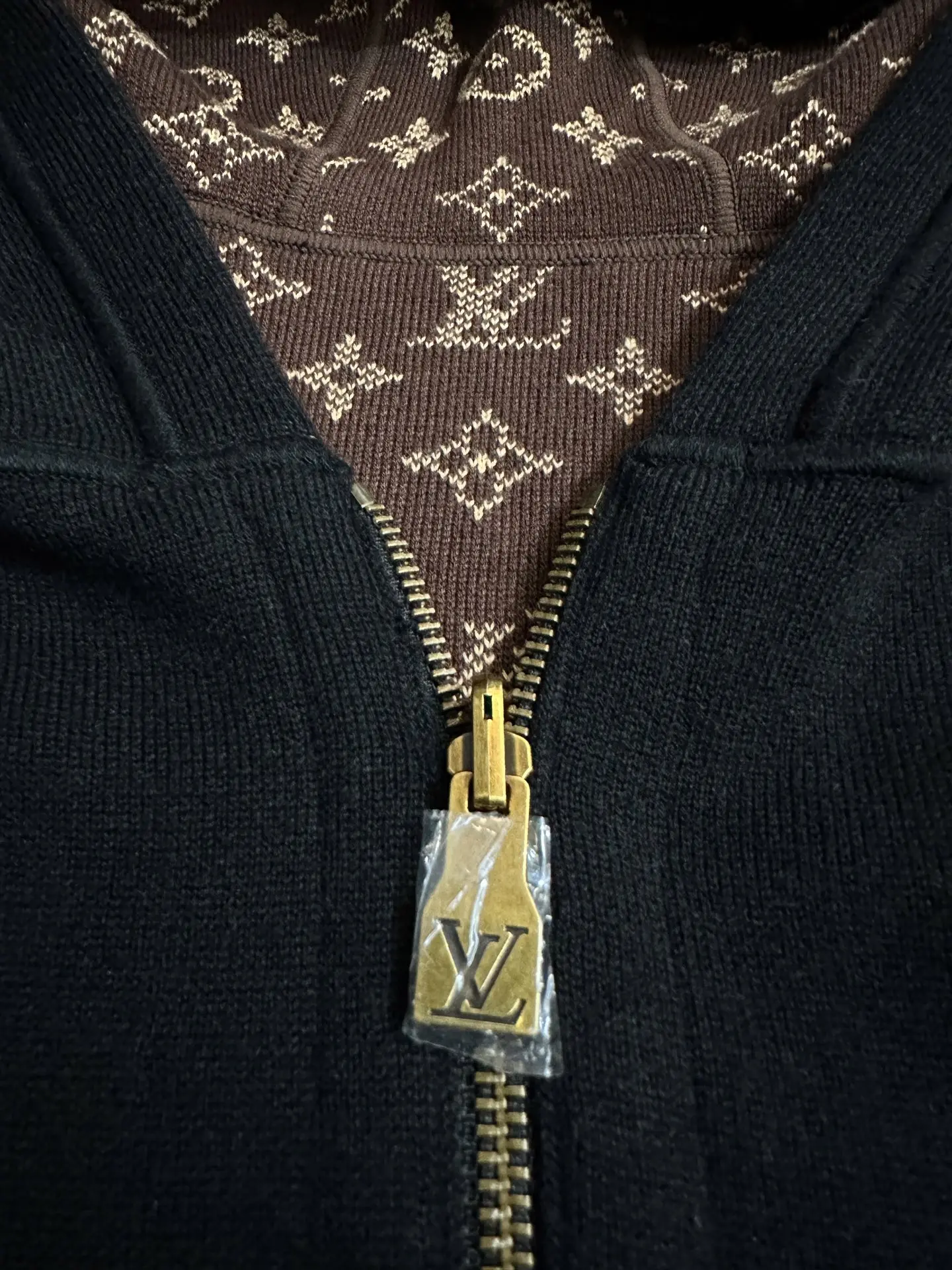 Reversible Monogram Jacquard Knit Zip-Up Hoodie D48020245 — view 8