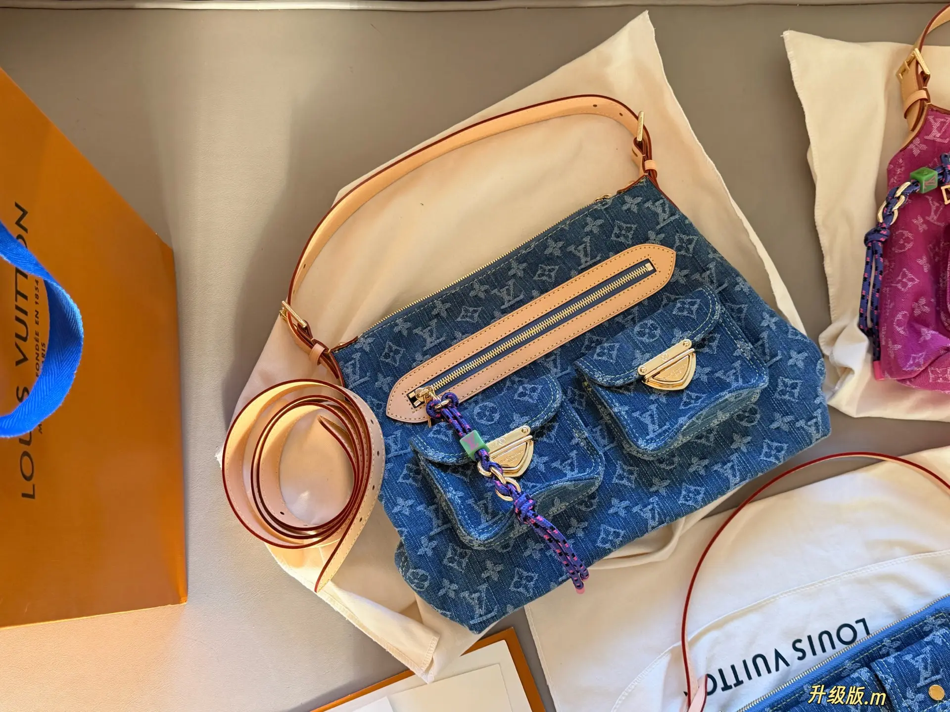 Monogram Denim Pochette Bag D48018492 — view 3