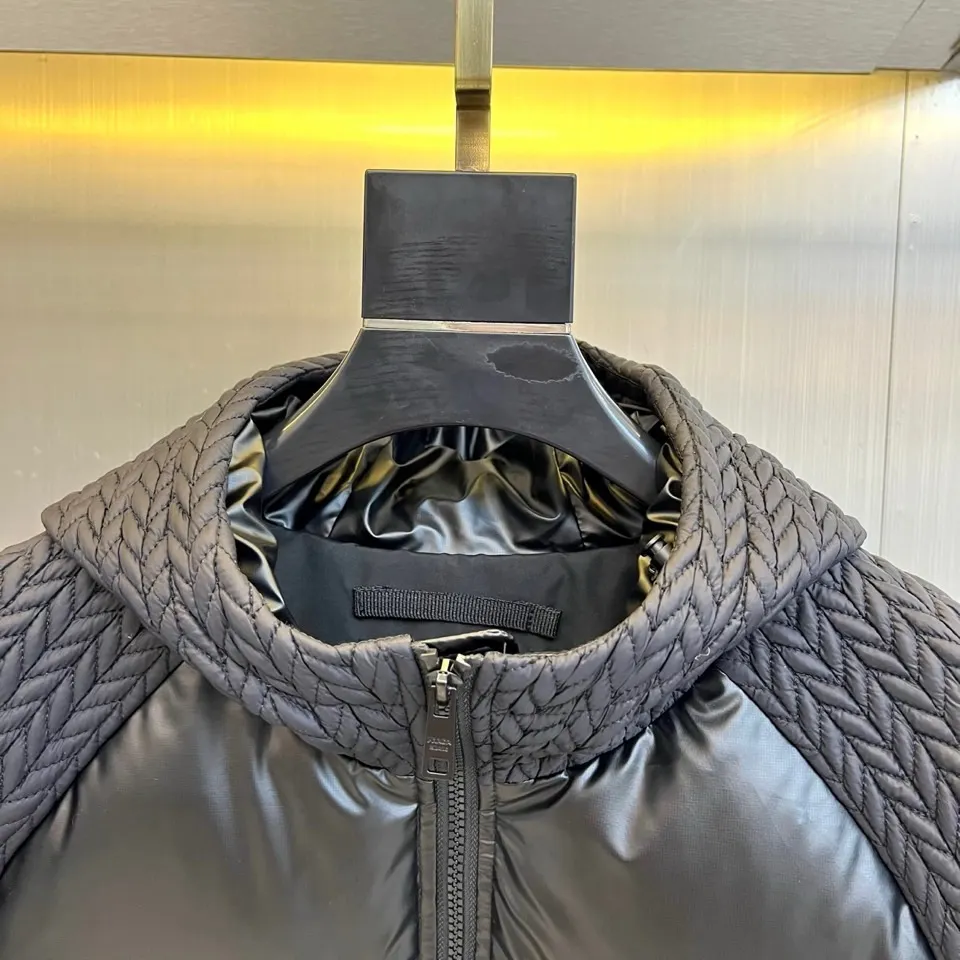 Mixed-Media Hooded Down Puffer Jacket D50020380 — view 2