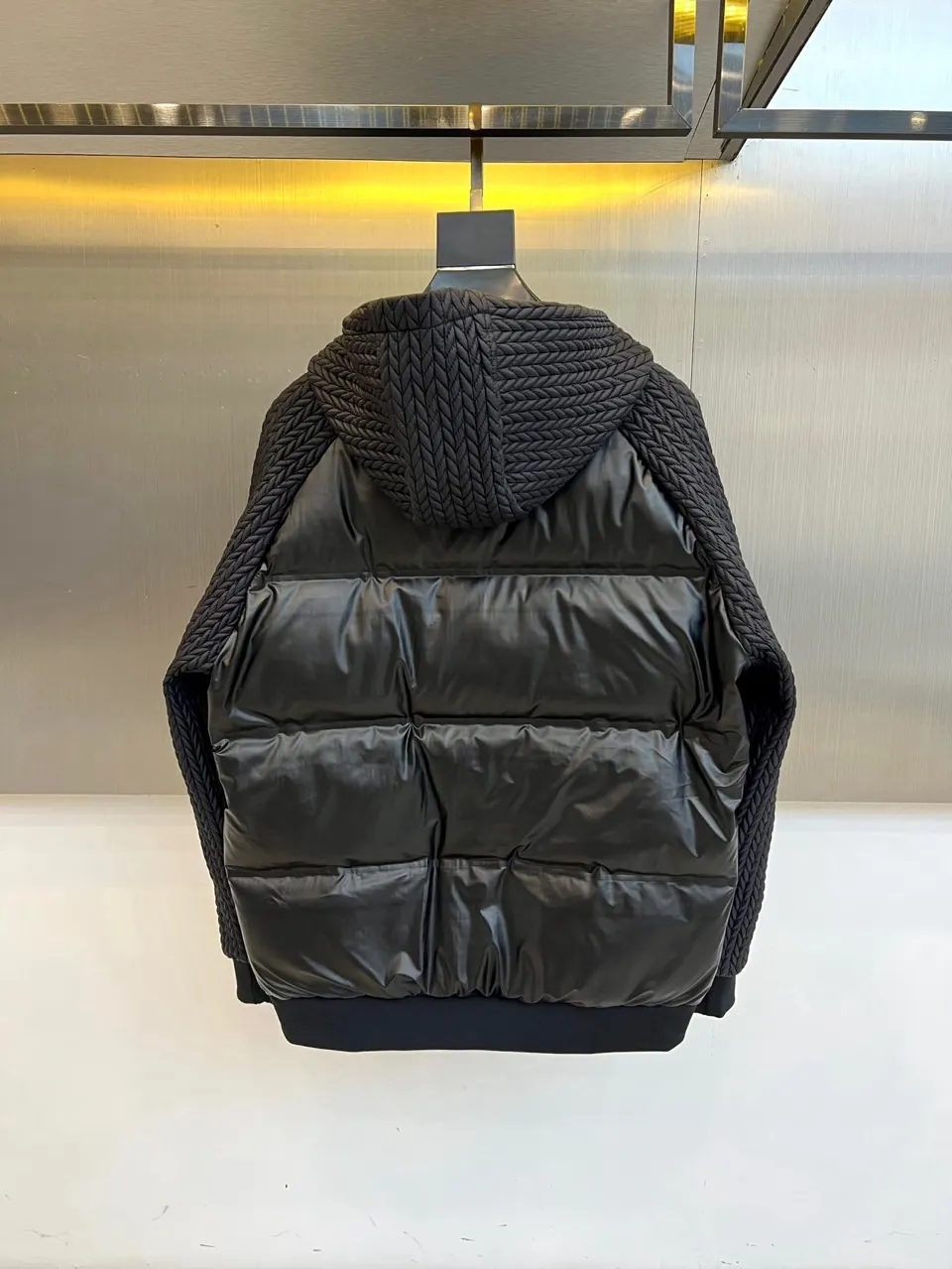 Mixed-Media Hooded Down Puffer Jacket D50020380 — view 5