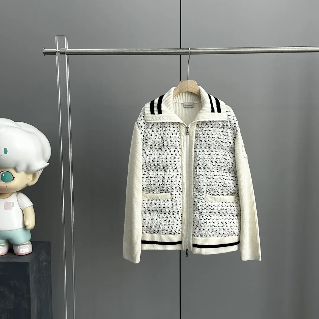 Moncler Padded Tweed and Wool Knit Cardigan D51020393