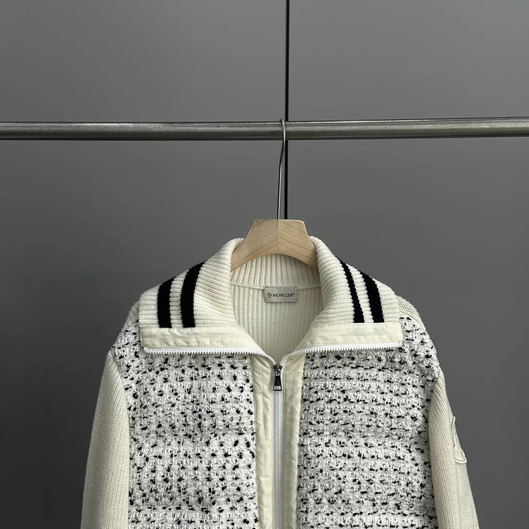 Moncler Padded Tweed and Wool Knit Cardigan D51020393 — view 2