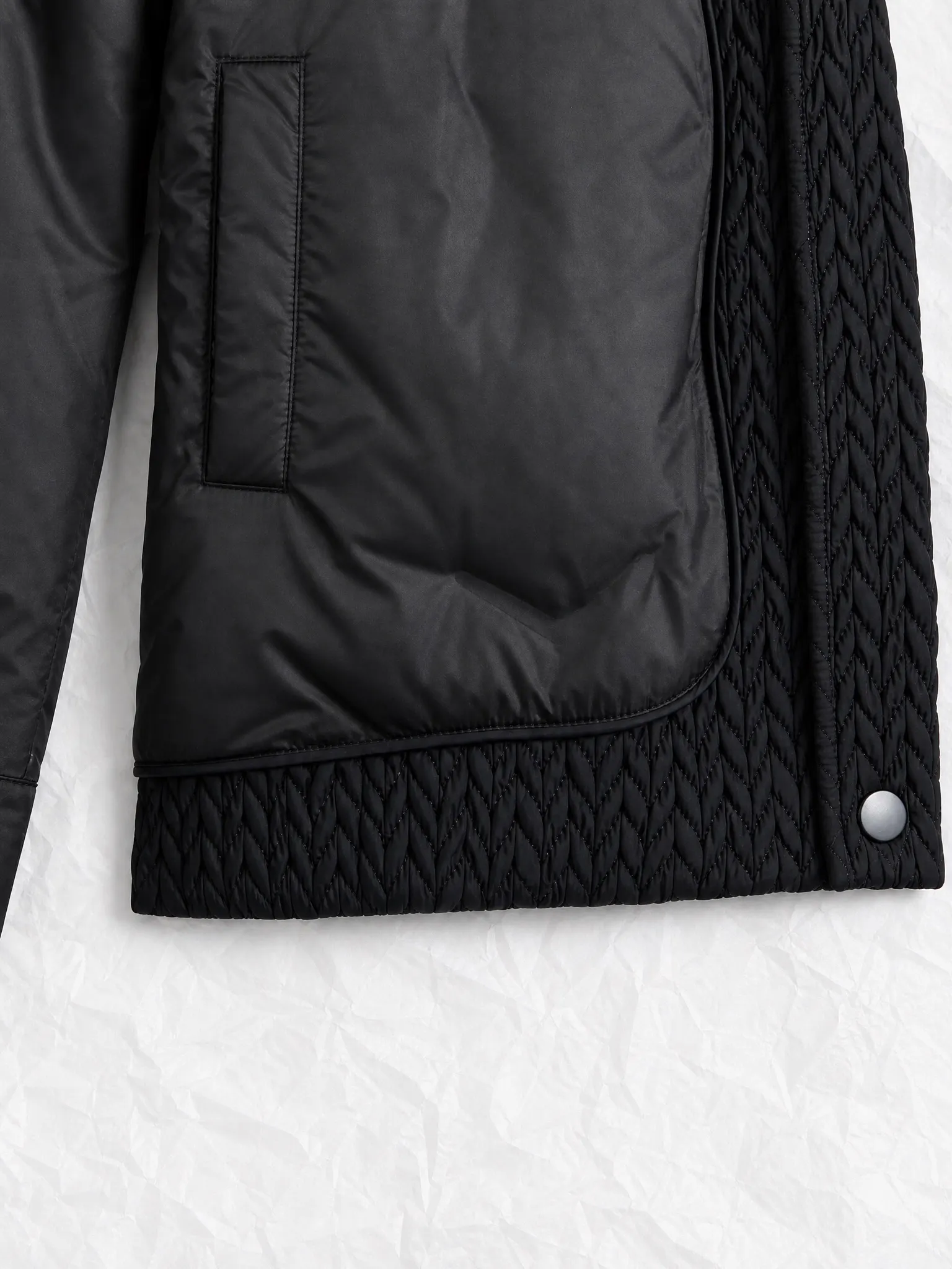 Quilted Down-Filled Shirt Jacket with Enamel Triangle Logo D52020379 — view 7