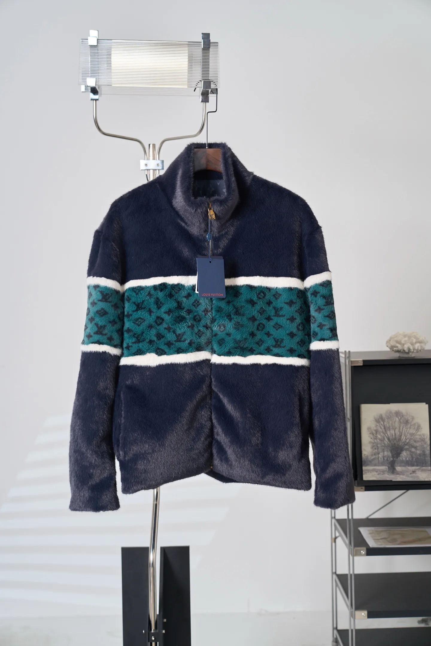 Monogram Faux Fur Zip-Up Jacket D52020416