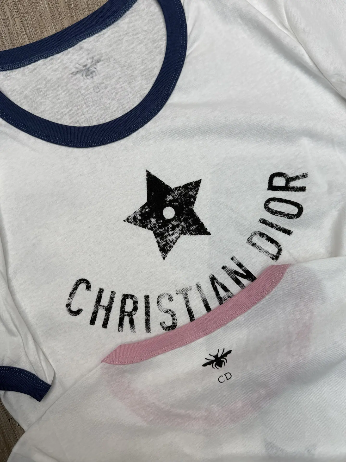 Logo Print Linen Ringer T-Shirt D5516107 — view 3