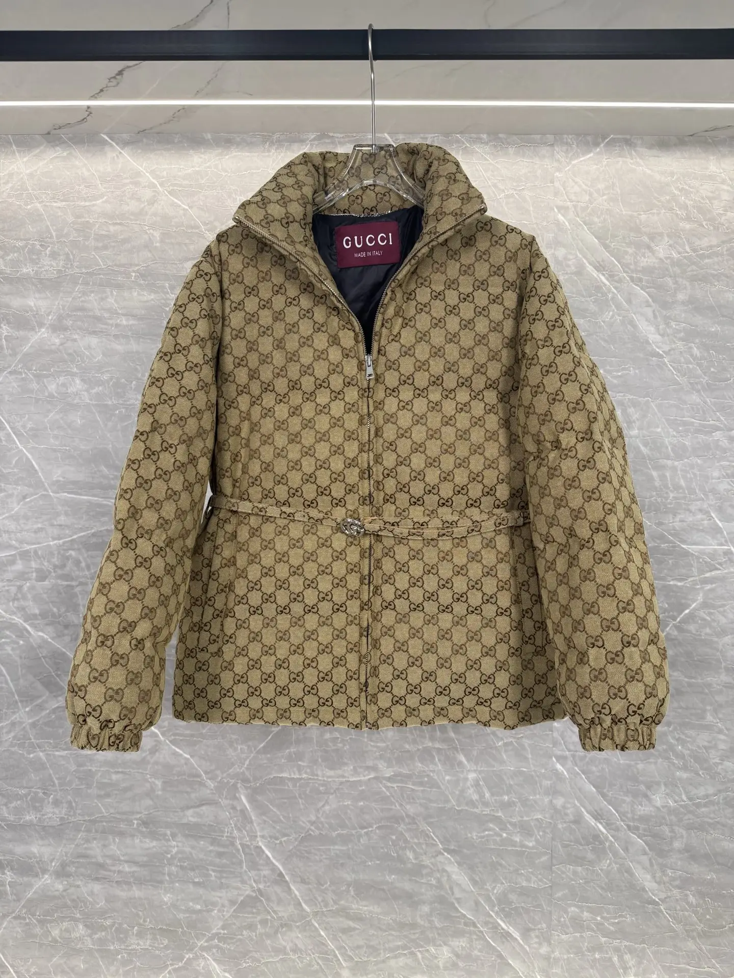 GG Monogram Jacquard Belted Down Jacket D55020310 — view 5