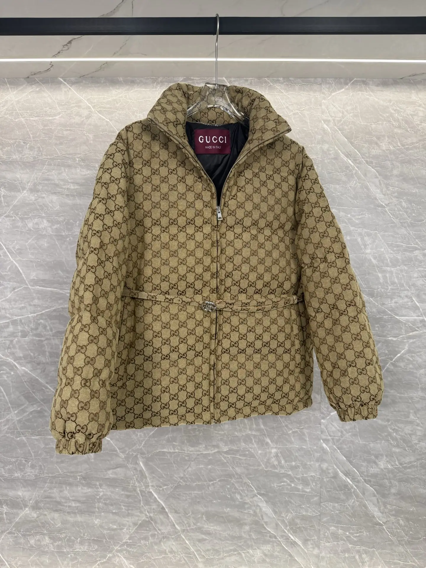 GG Monogram Jacquard Belted Down Jacket D55020310 — view 6