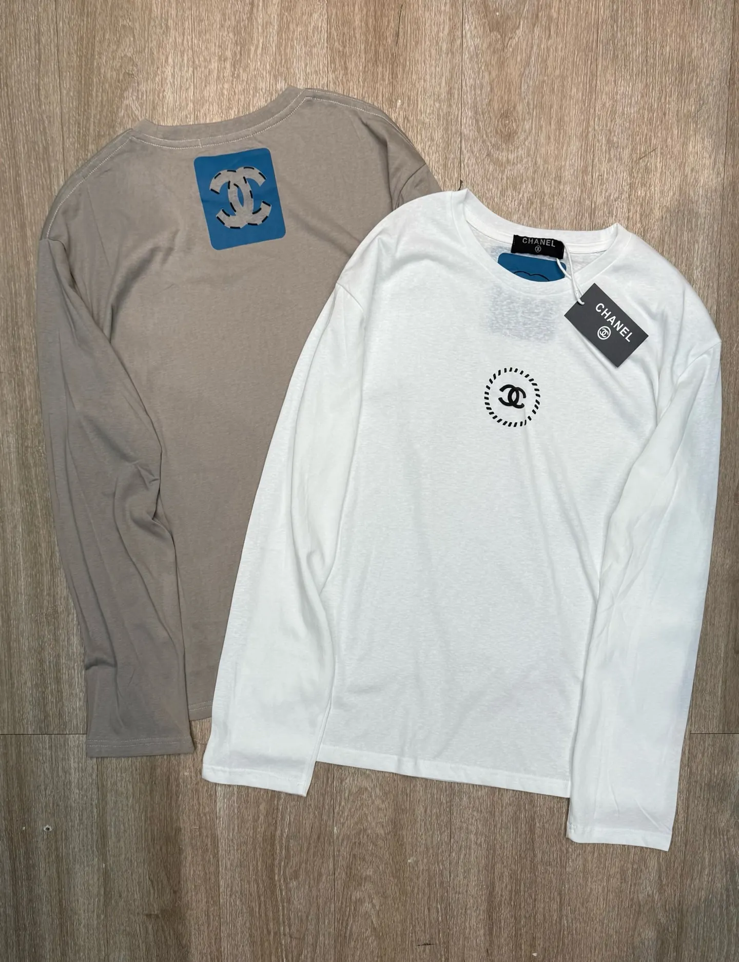 Logo Print Linen-Cotton Long Sleeve Top D6516074