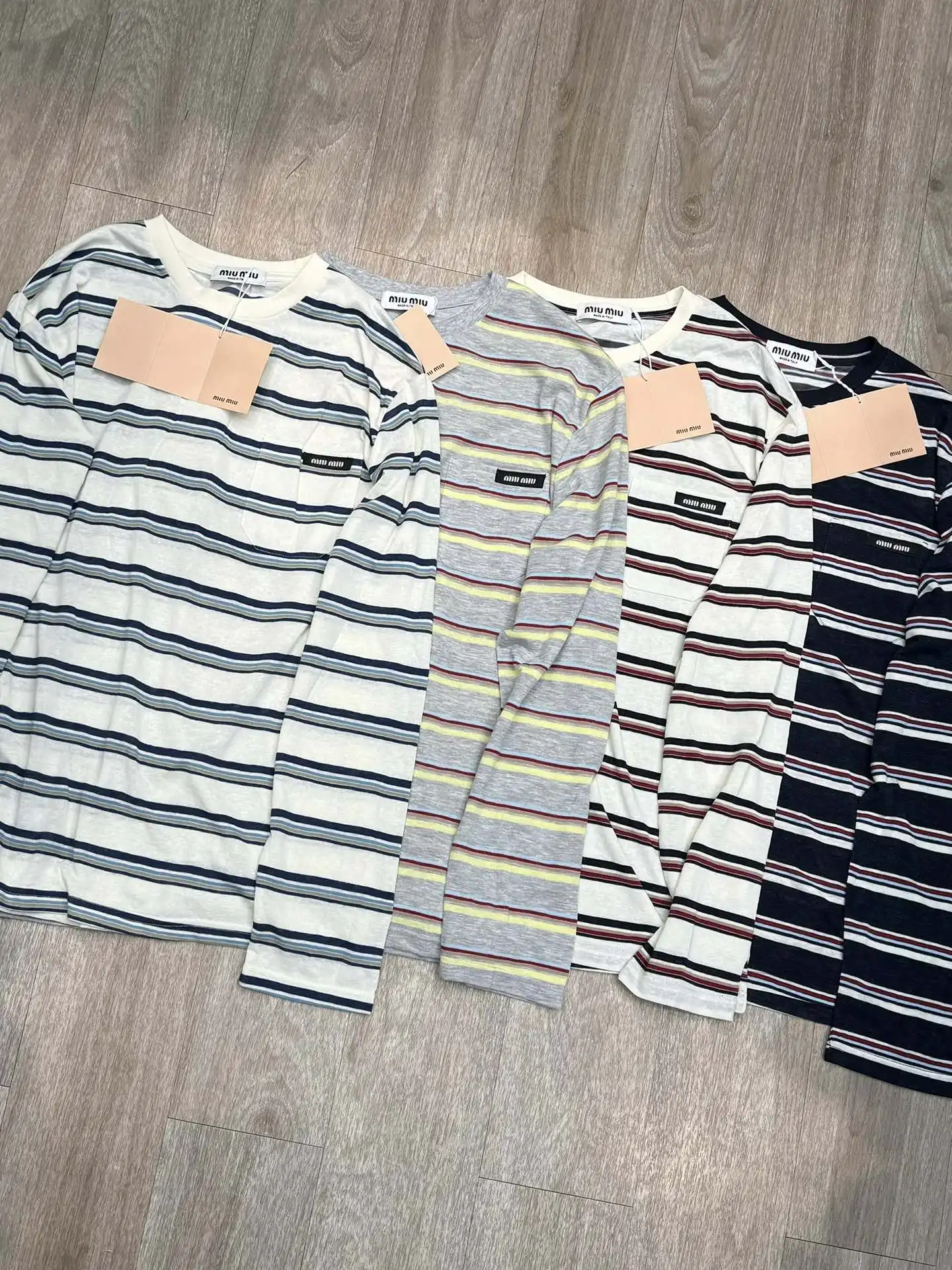 Striped Long-Sleeve Cotton T-Shirt D6916054 — view 3
