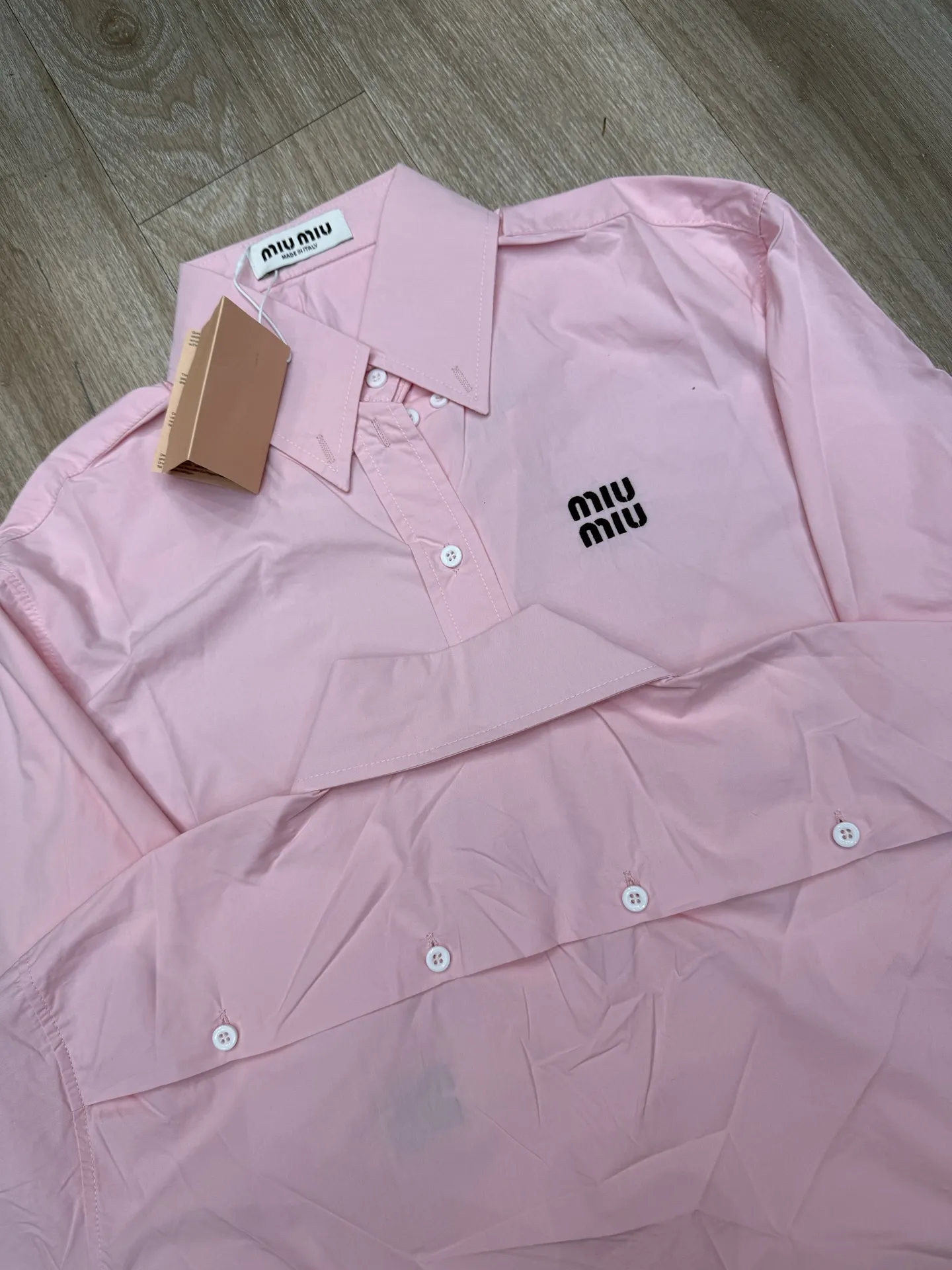 Embroidered Logo Cropped Poplin Shirt D7916103 — view 3