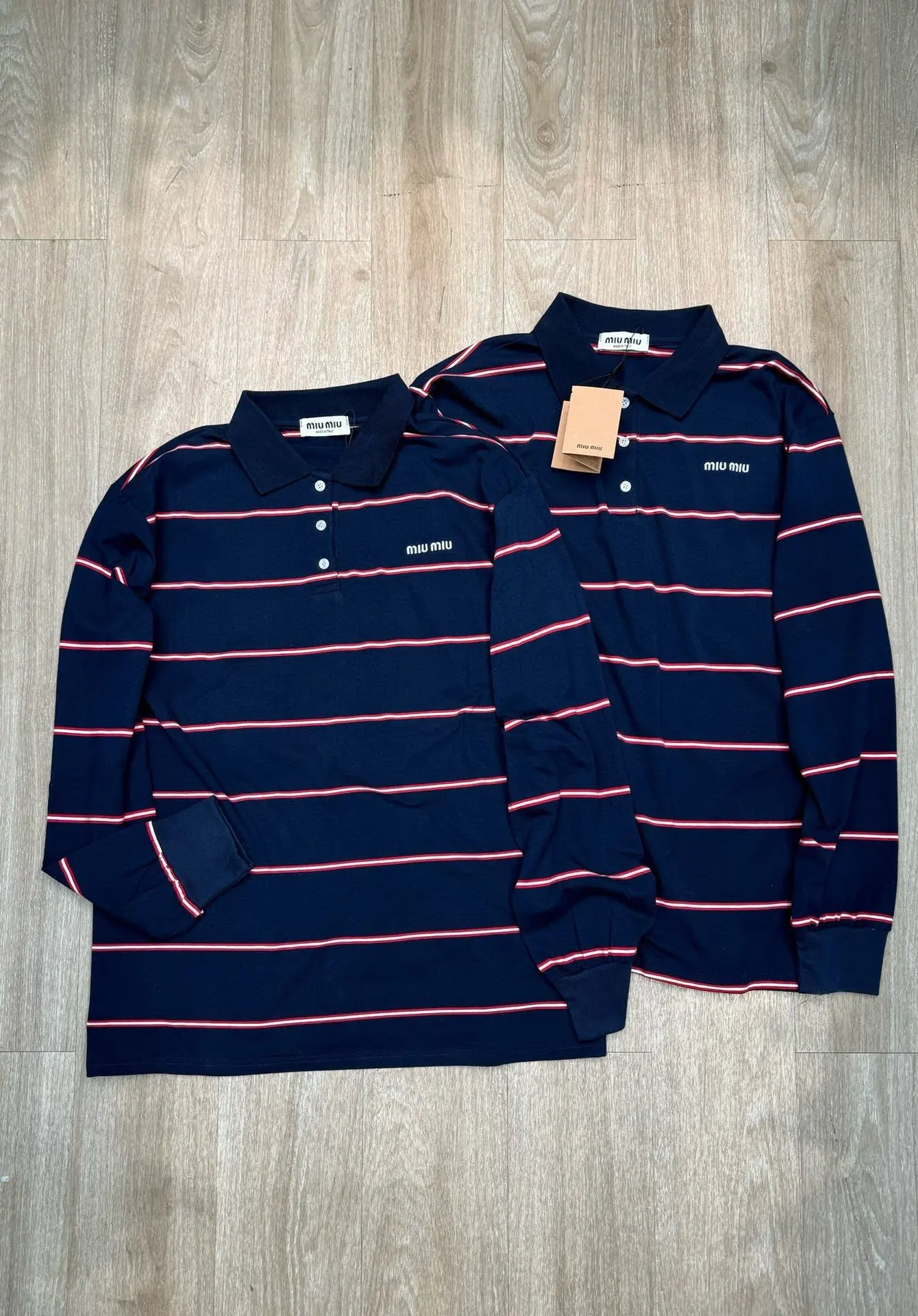 Striped Long-Sleeve Polo Shirt D7916111