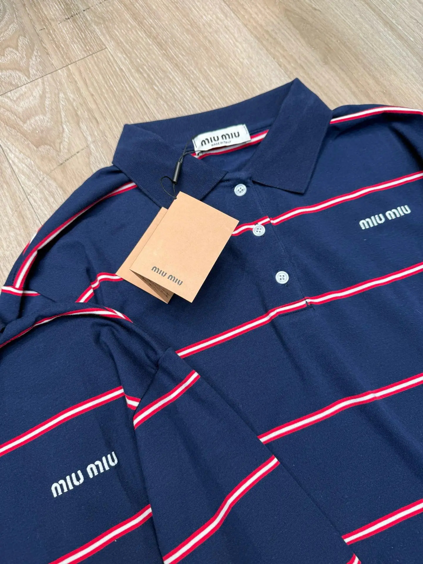 Striped Long-Sleeve Polo Shirt D7916111 — view 3