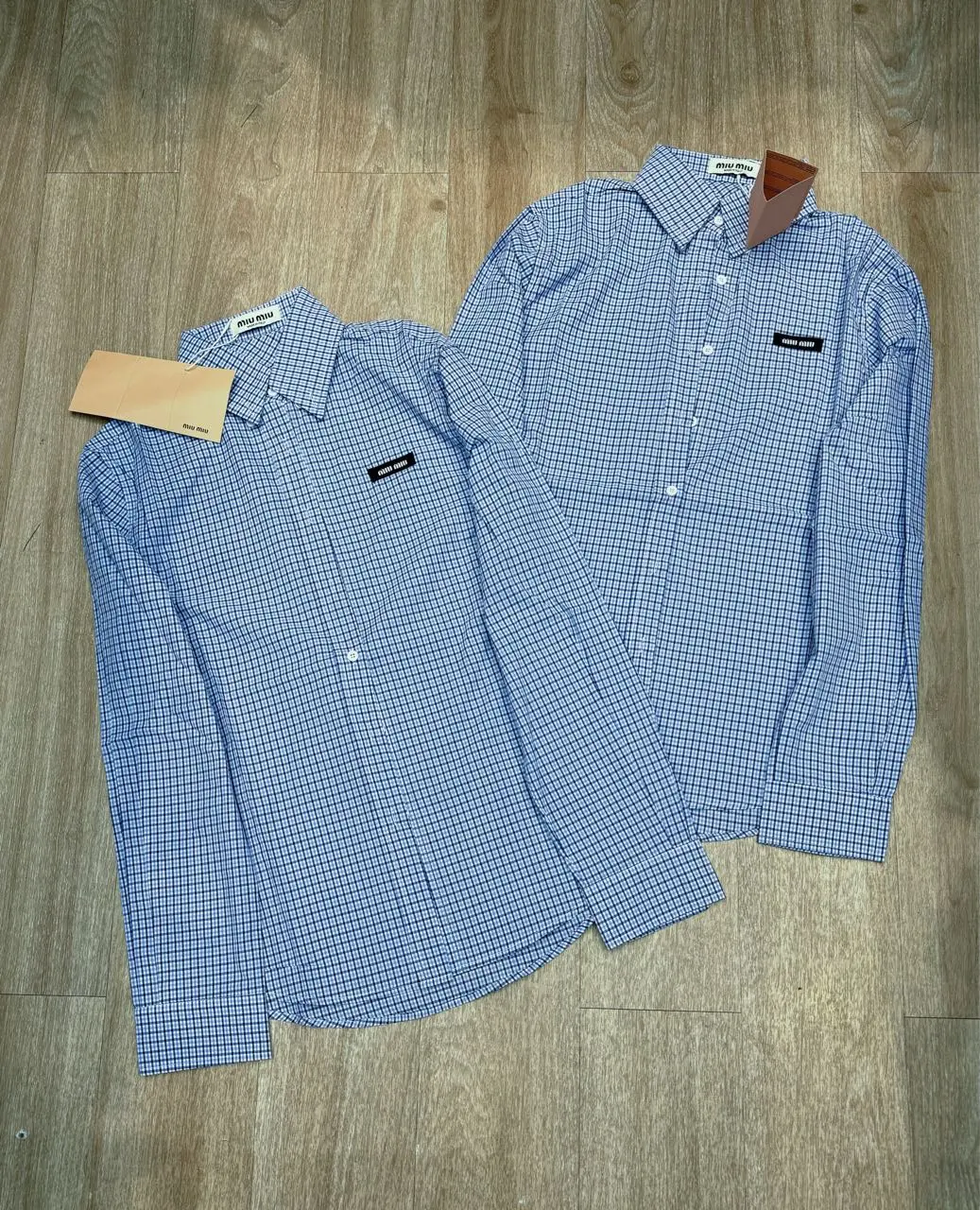Logo Patch Gingham Check Shirt D8516101